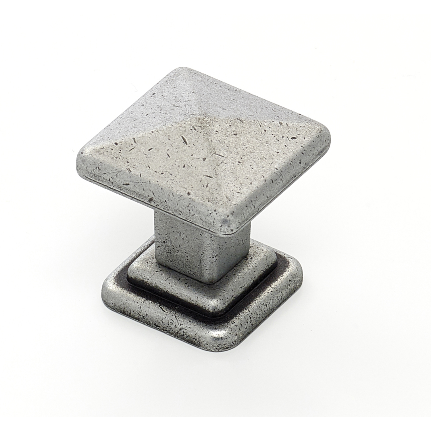 Bouton tower square+plaque arr. couleur fer 