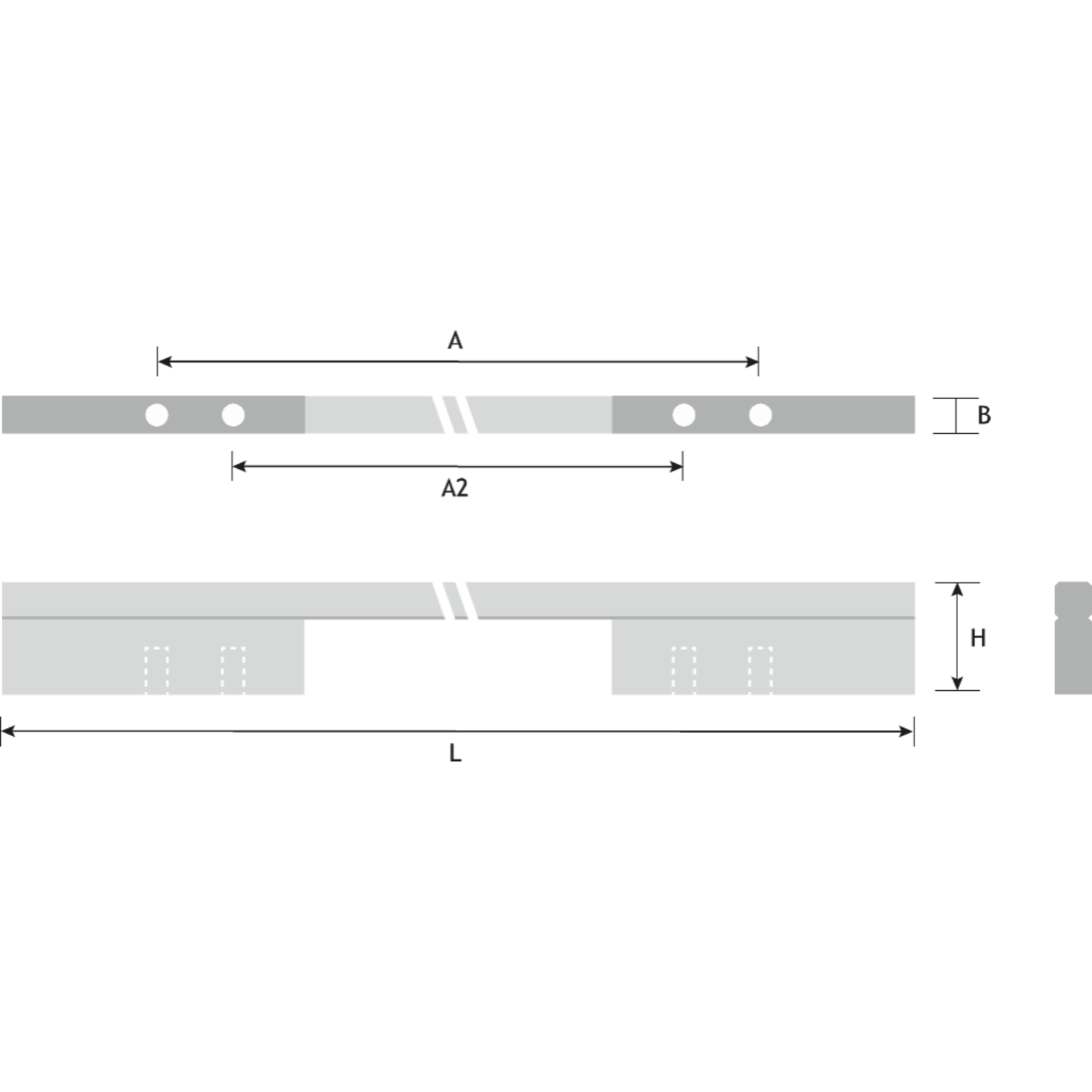 Poignée pont 220mm ea 128/160 noir mat 