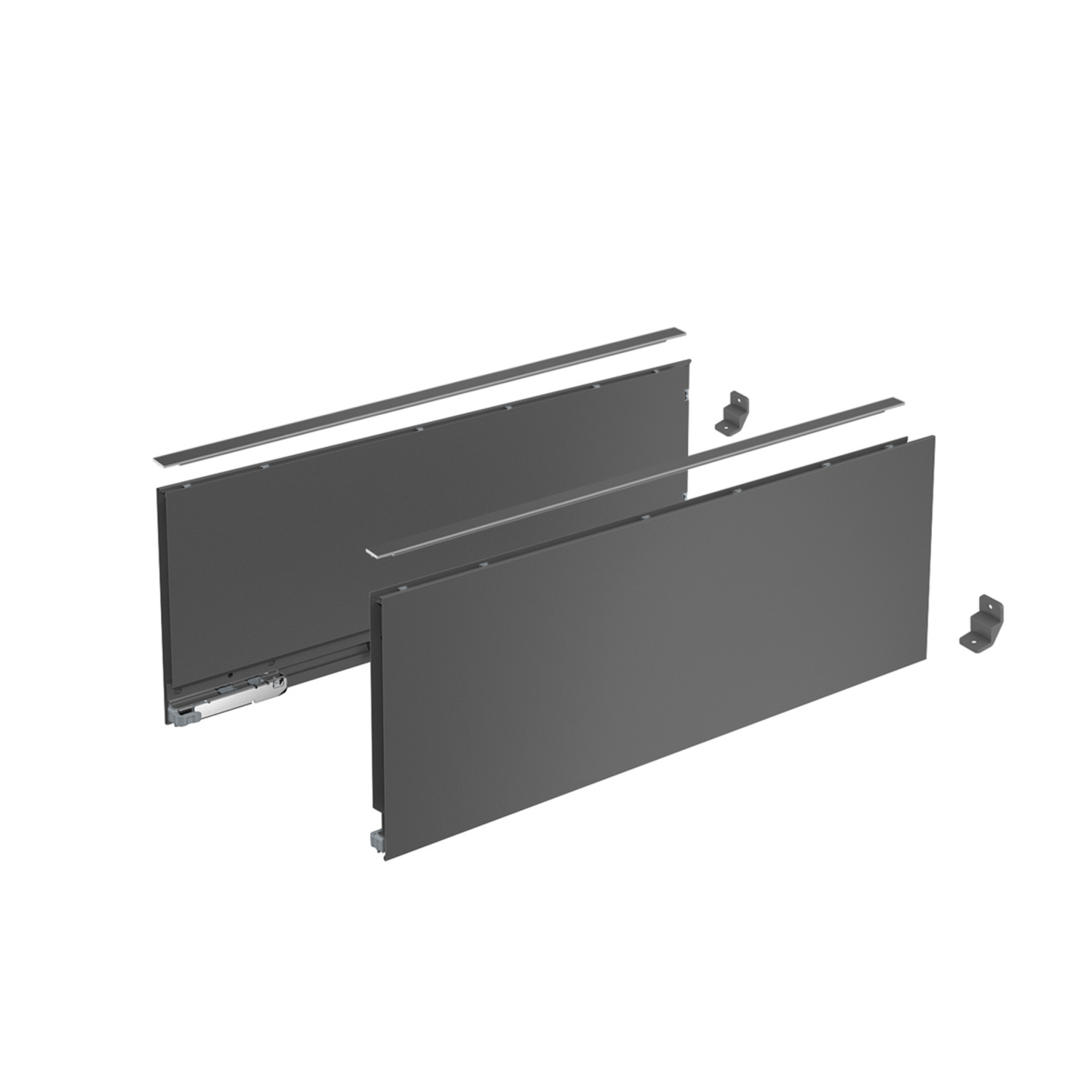 AvanTech YOU set zijwand h187 l400mm antraciet L/R zonder frontbevestiging