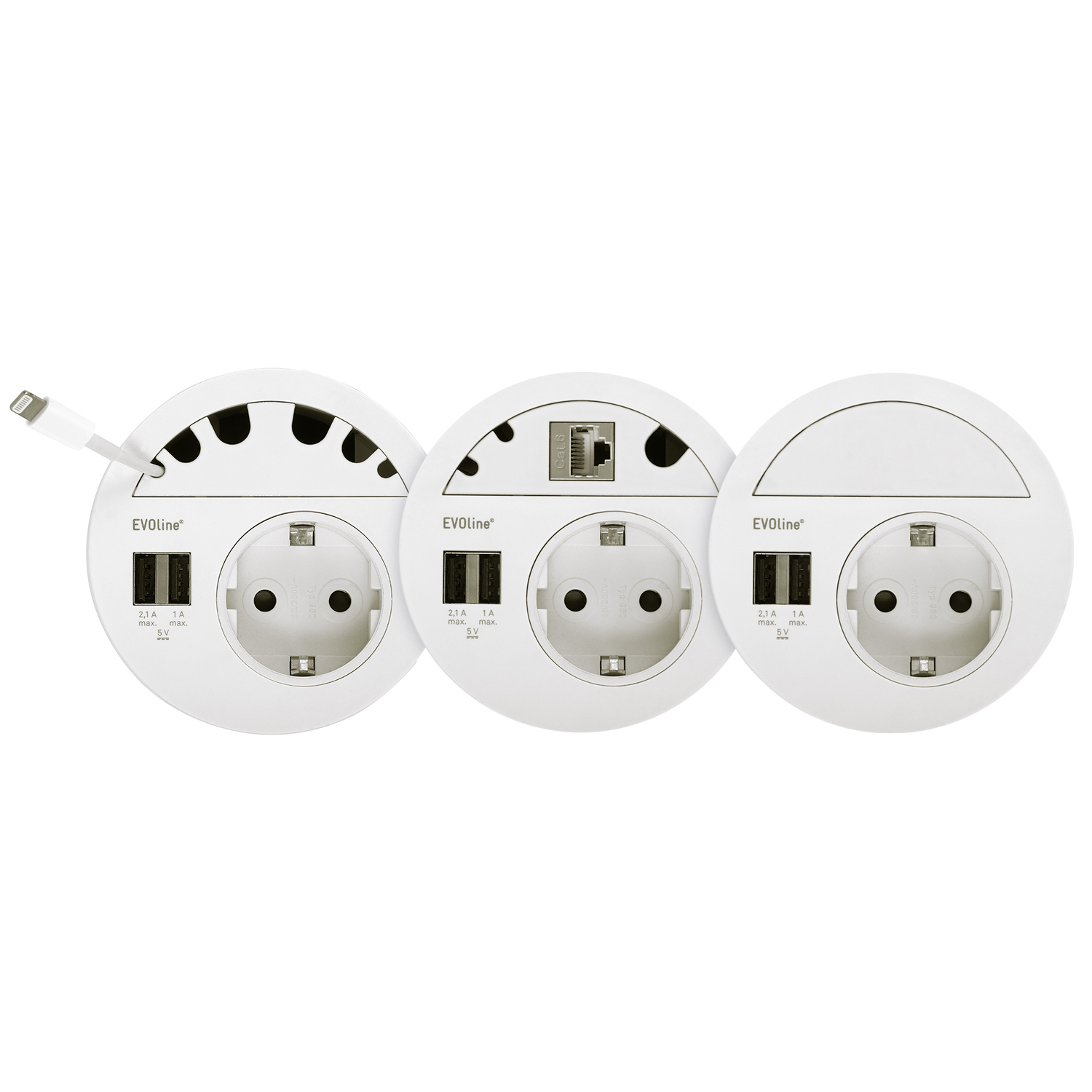 Evoline circle 80 couvercle hdmi 2.0 blanc  