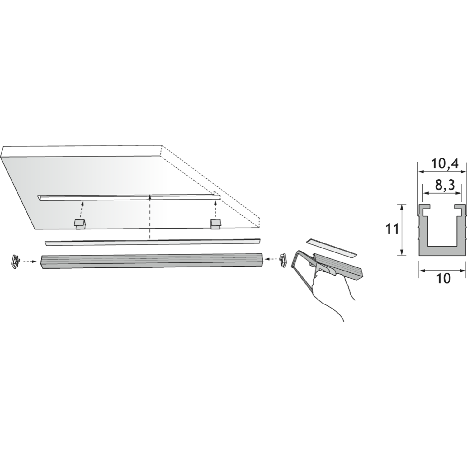 Pro Sky profil led plexi 2000mm 