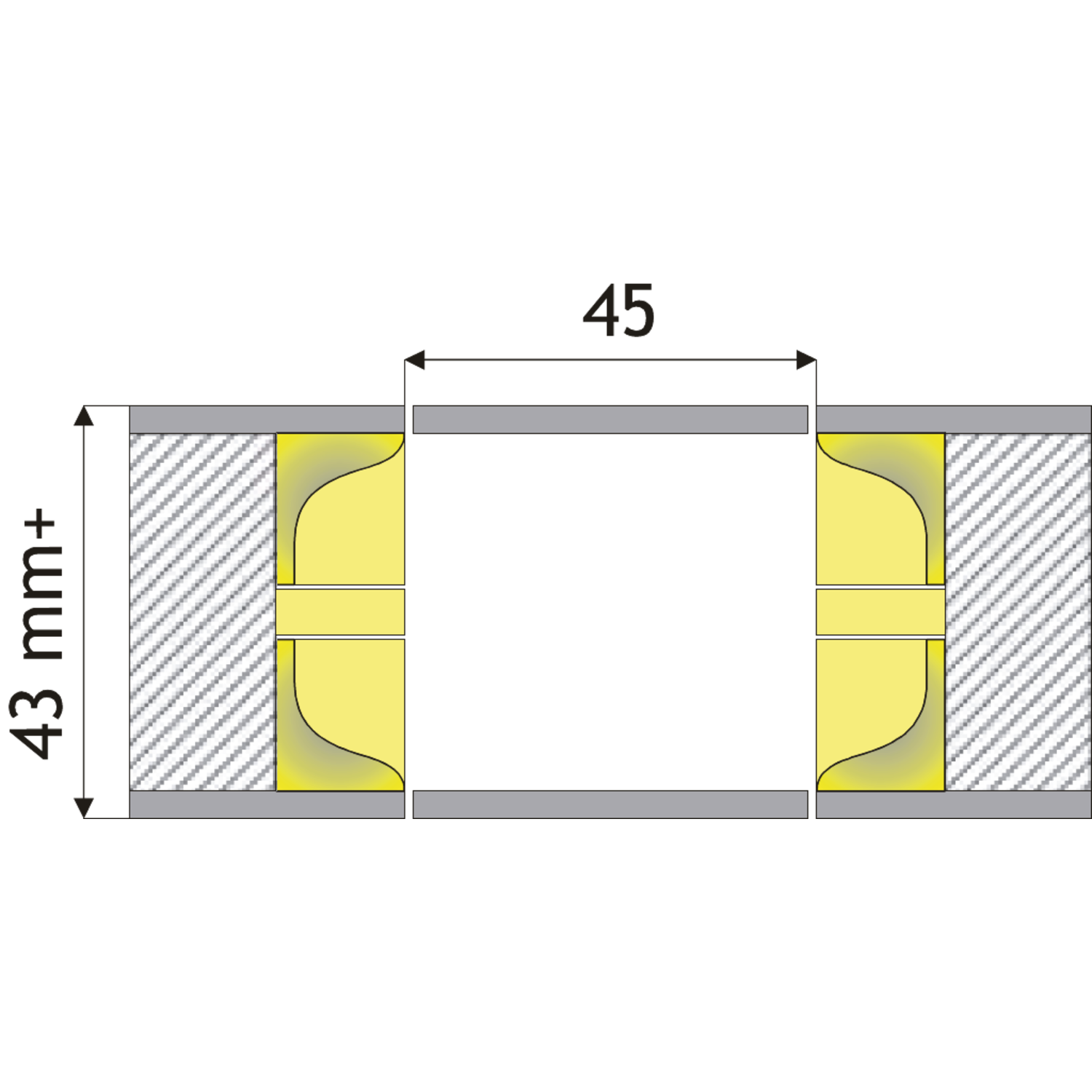 No-ha 2.0 slide poignee porte coulissante 43mm  