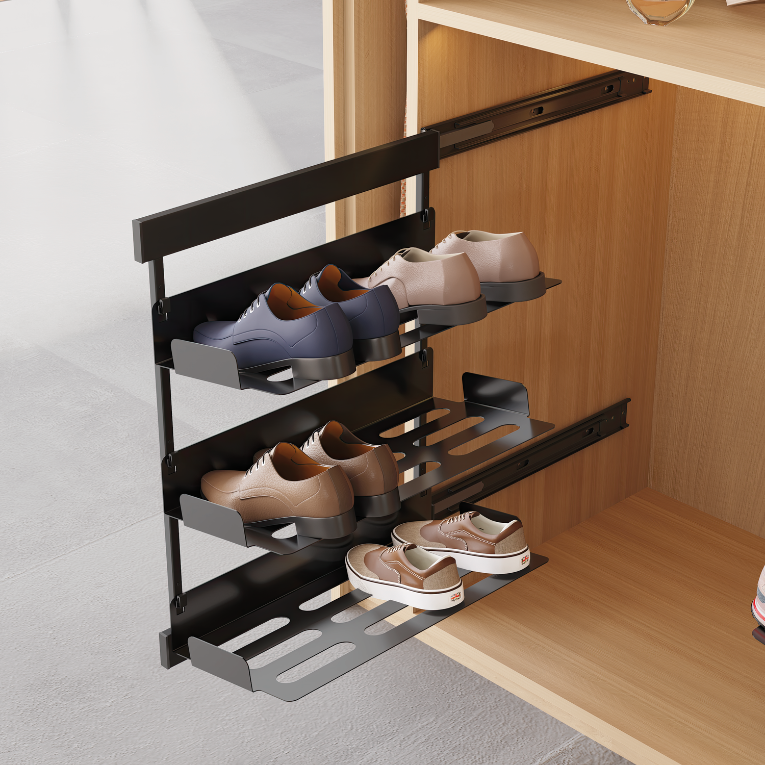 Chic line uittrekbaar schoenrek antraciet  h.650 l