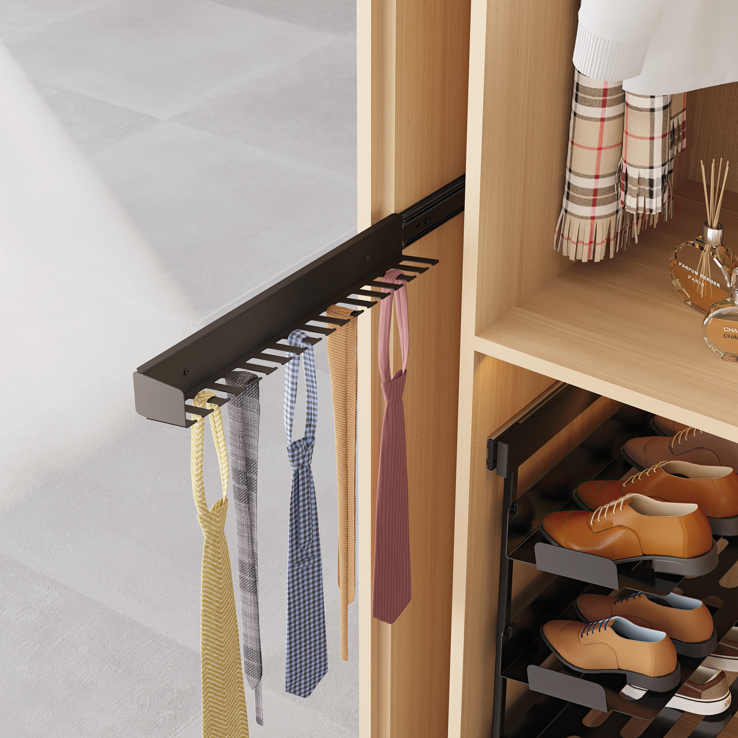Chic line porte cravattes anthr.  l.310mm gauche 
