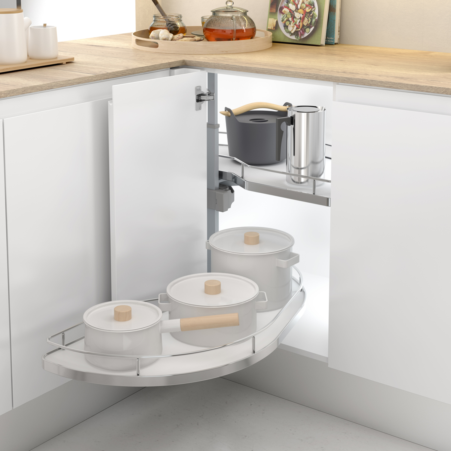 MC Line Dolphin 60cm gauche chrome blanc avec double amortisseur
