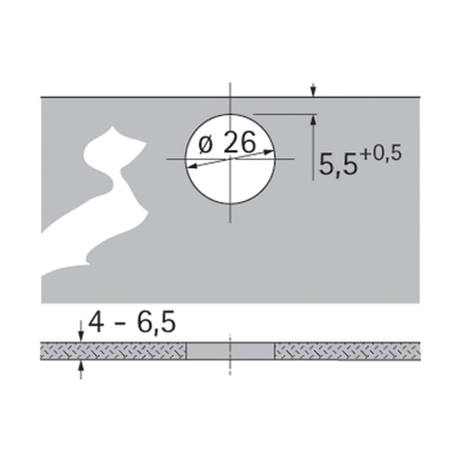 Charnière de porte en verre Intermat (Intermat 9904), rentrant, Angle d'ouverture  95°, à visser (-)