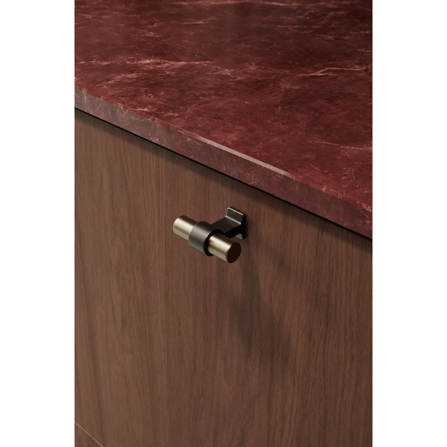 Bouton BOND 50x38Ø5 brun antique/or brossé 