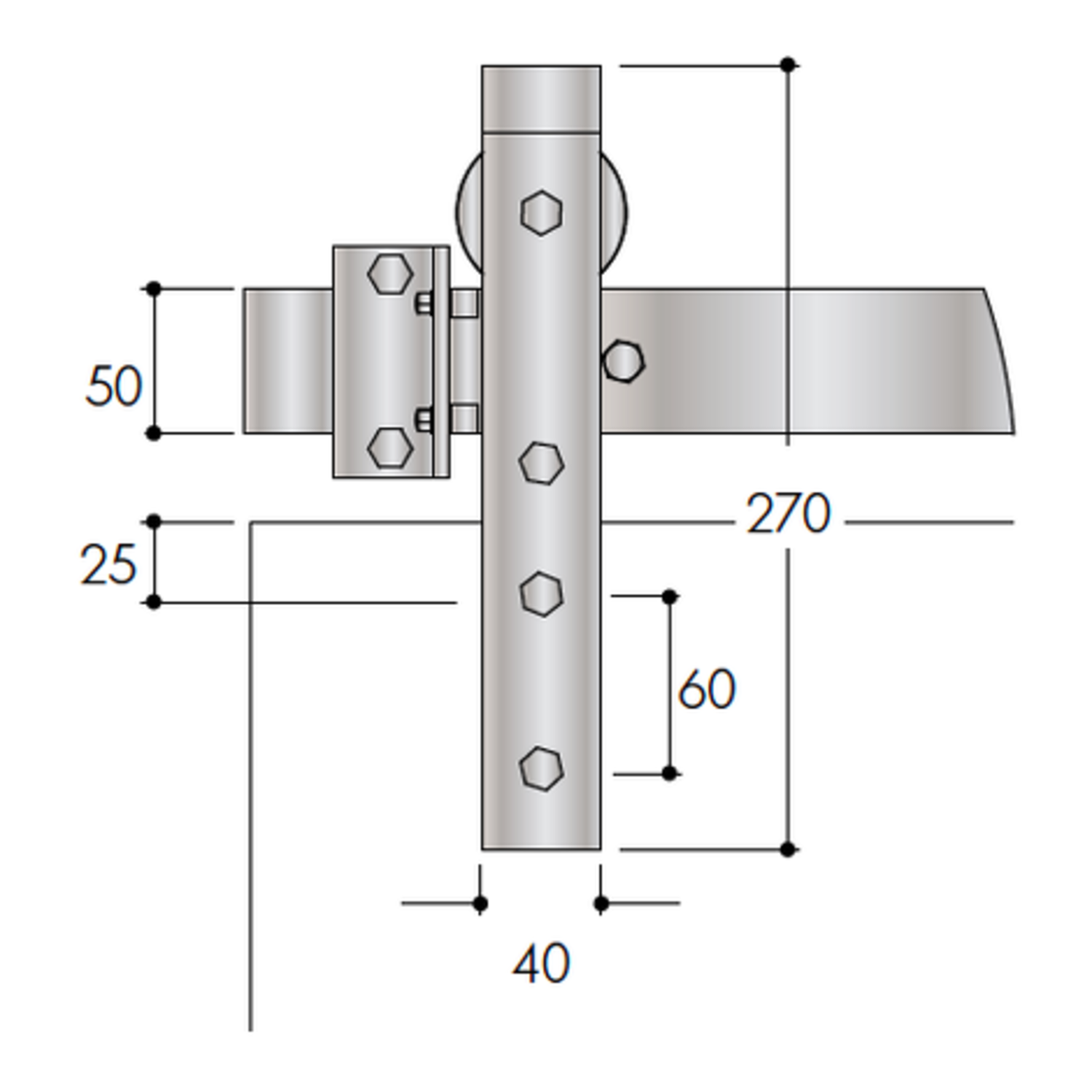 Casa schuifdeurset staal zwart 100kg l.2300mm voor deurbladbreedte 1010-1120mm