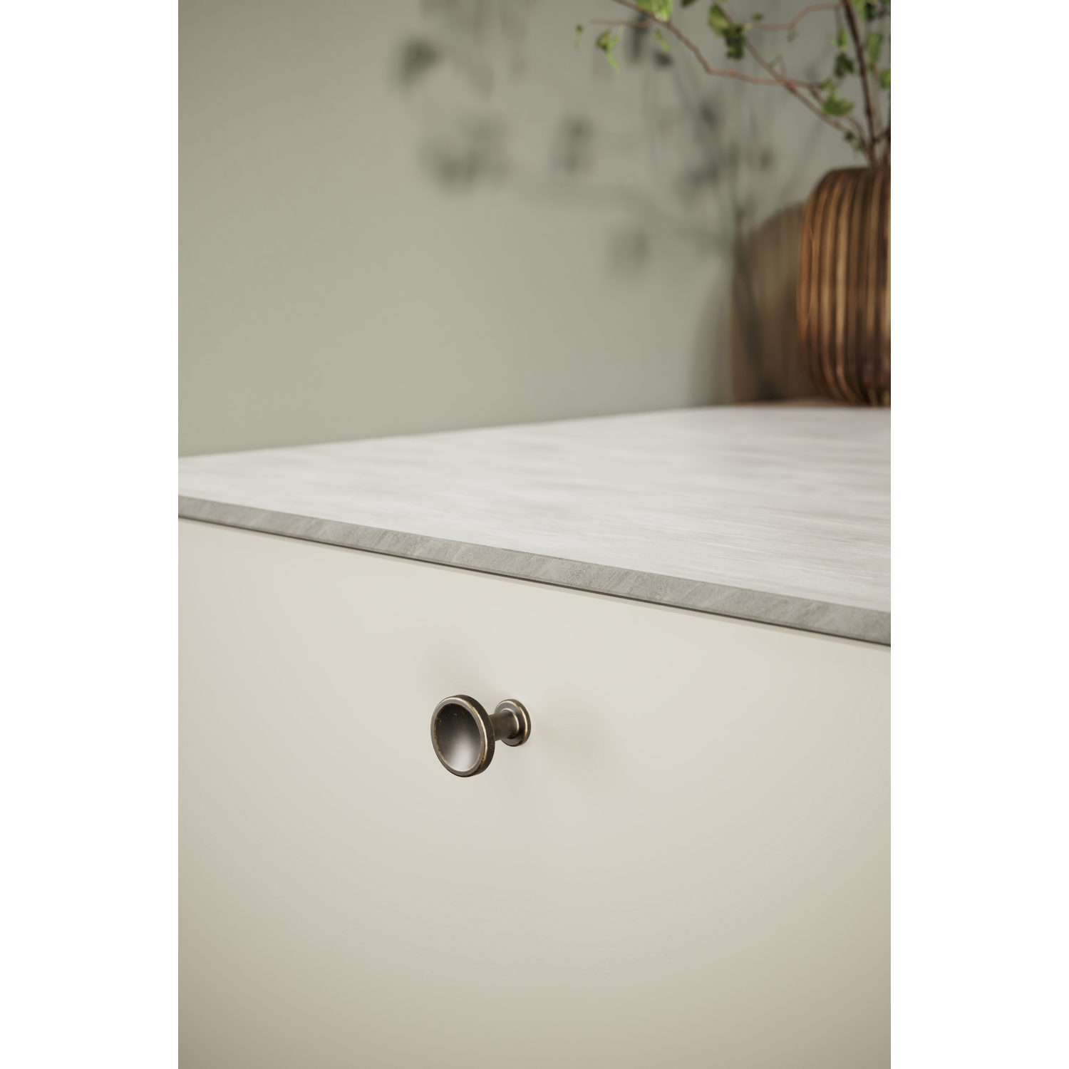 Knop chateau ø30x30 zamak antiek bruin