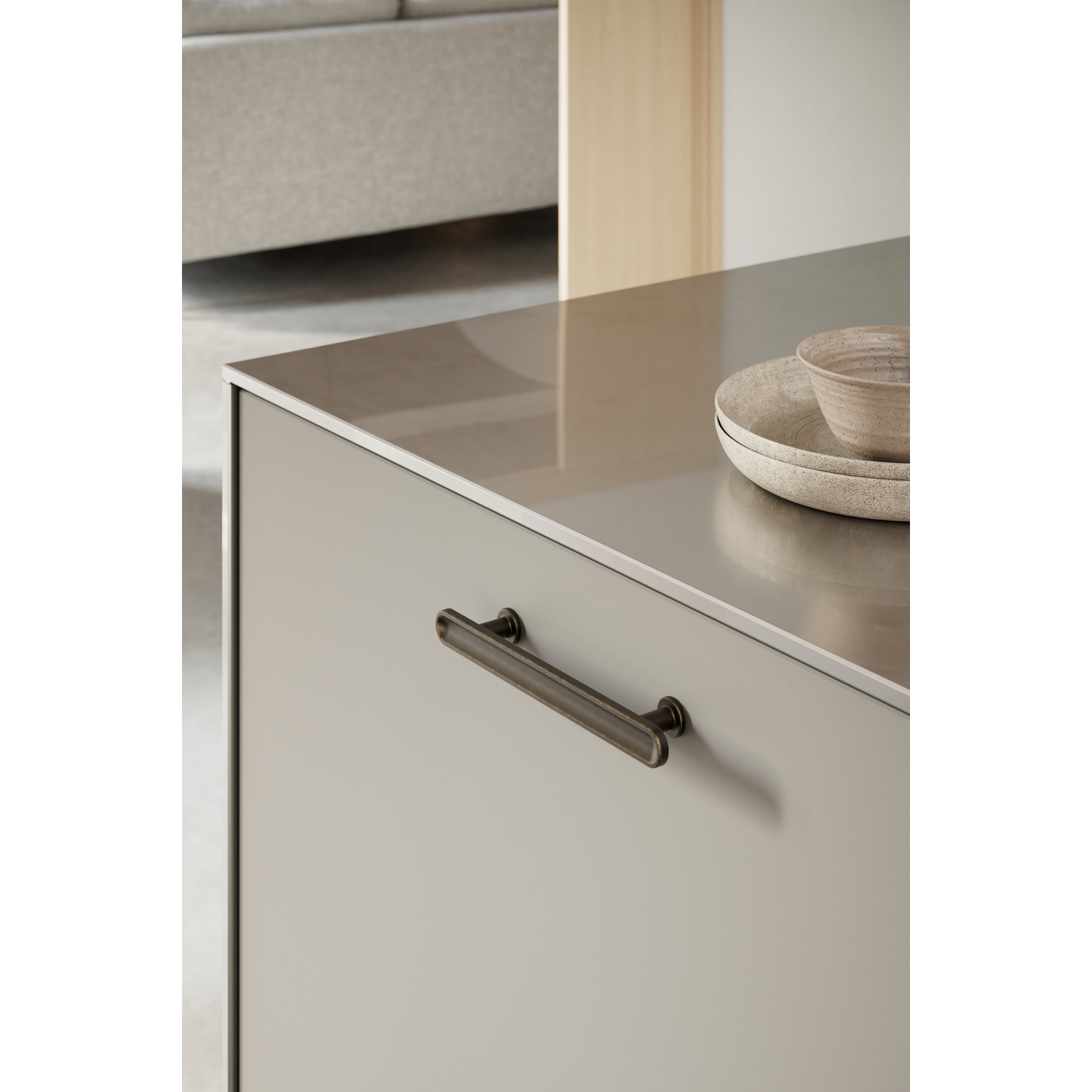 Greep chateau ba128 l180 zamak antiek bruin