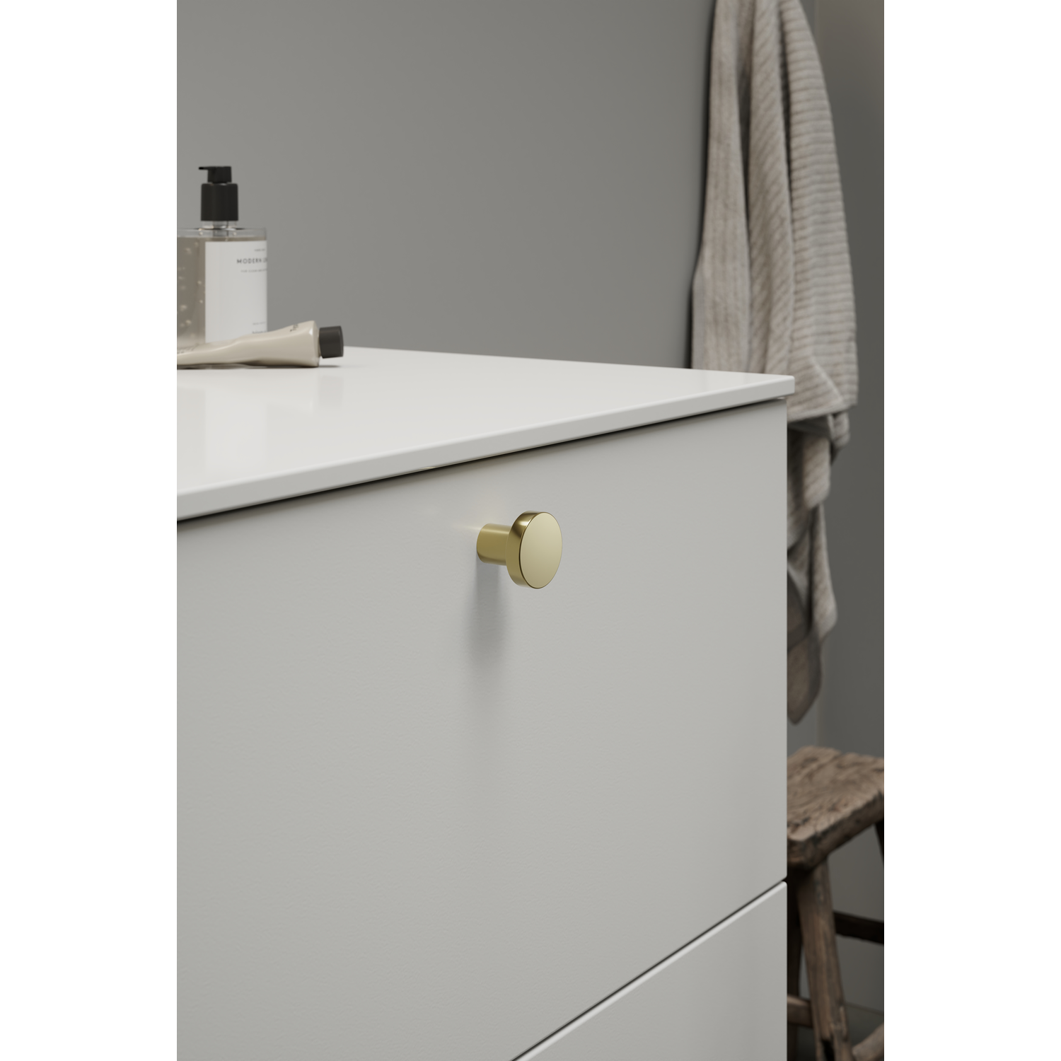 Bouton DOT Ø30 H26 Laiton doré poli 