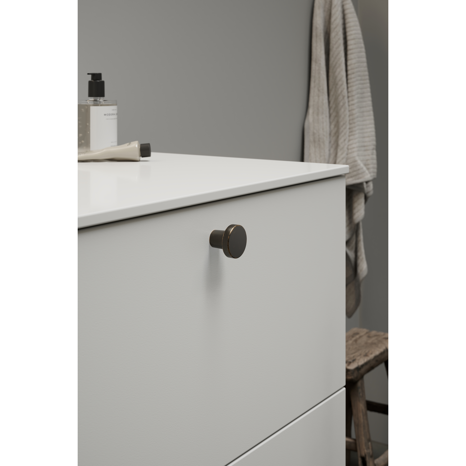 Bouton DOT Ø30 H26 zamac brun antique 