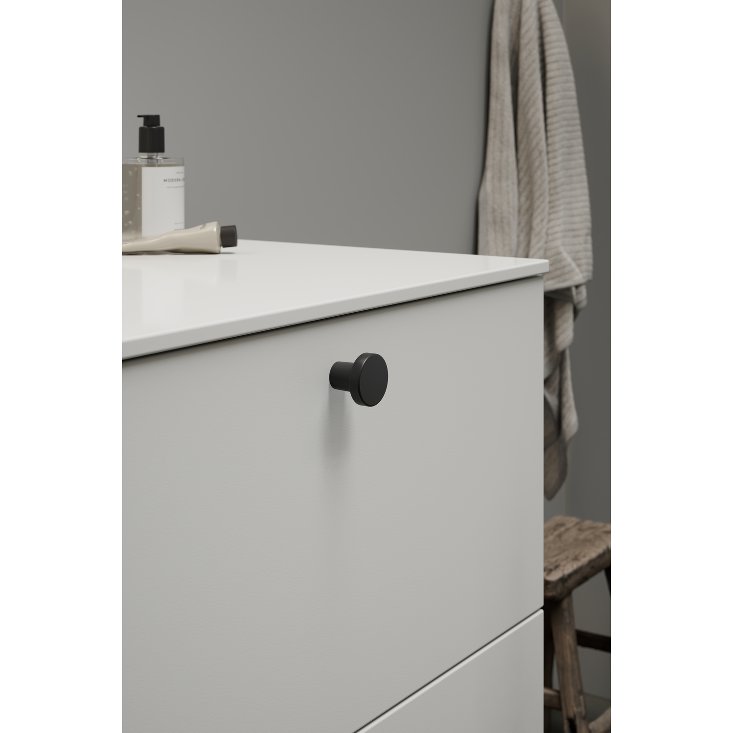 Bouton DOT Ø30 H26 zamac noir mat 