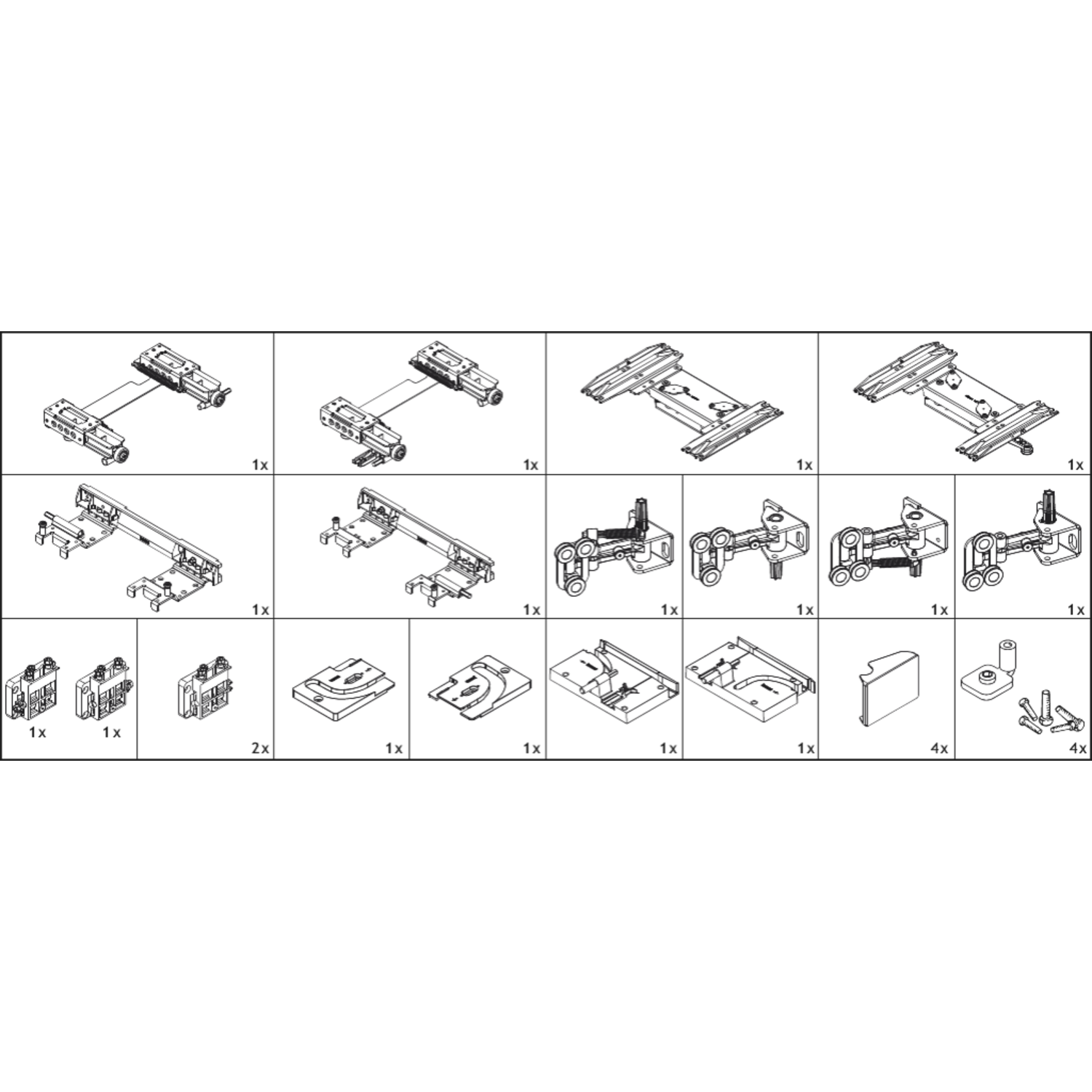 Hawa Frontino 40 H FS garniture, type M, 1800-2199 mm, 2 portes