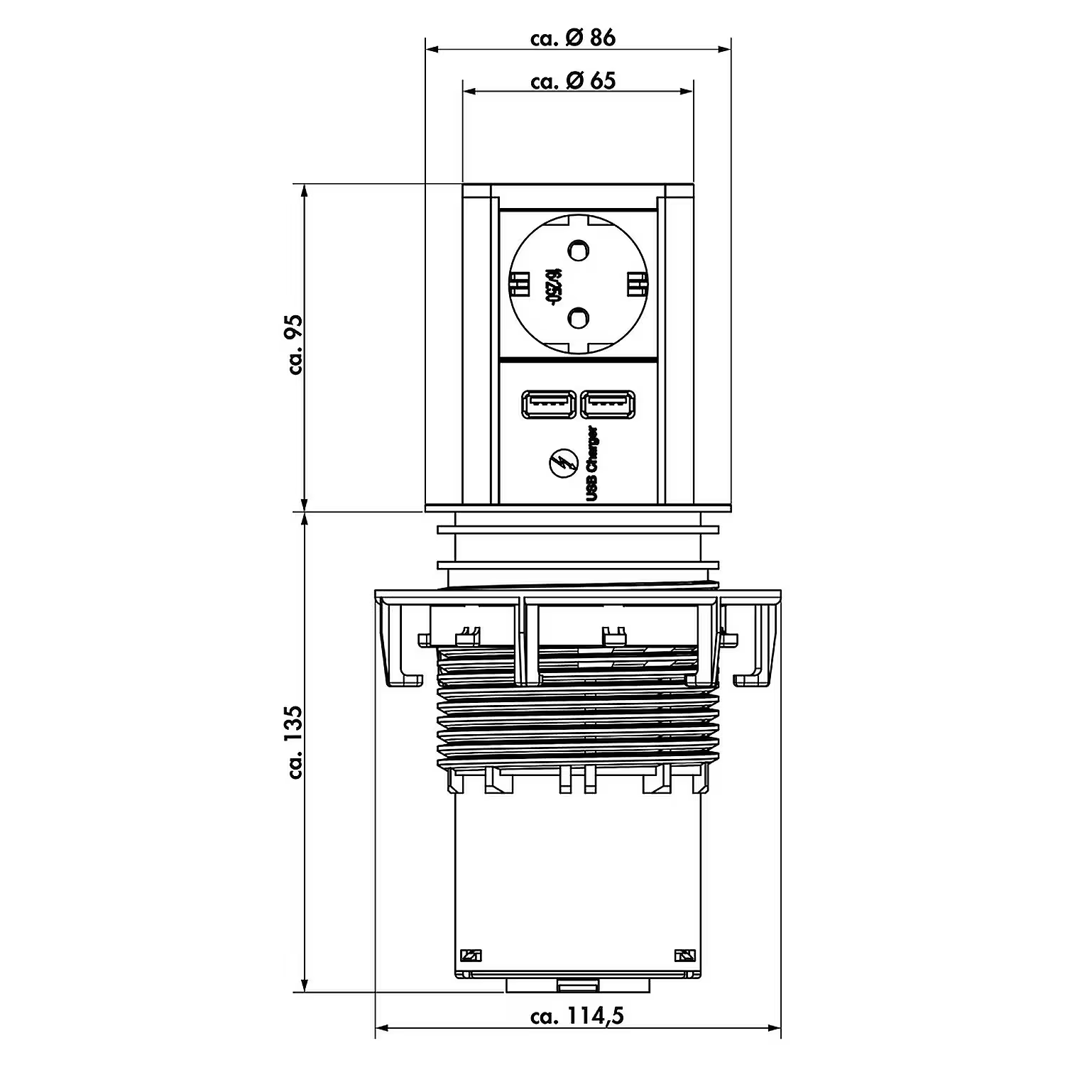 Elevator 2 look inox b-f 2 prises