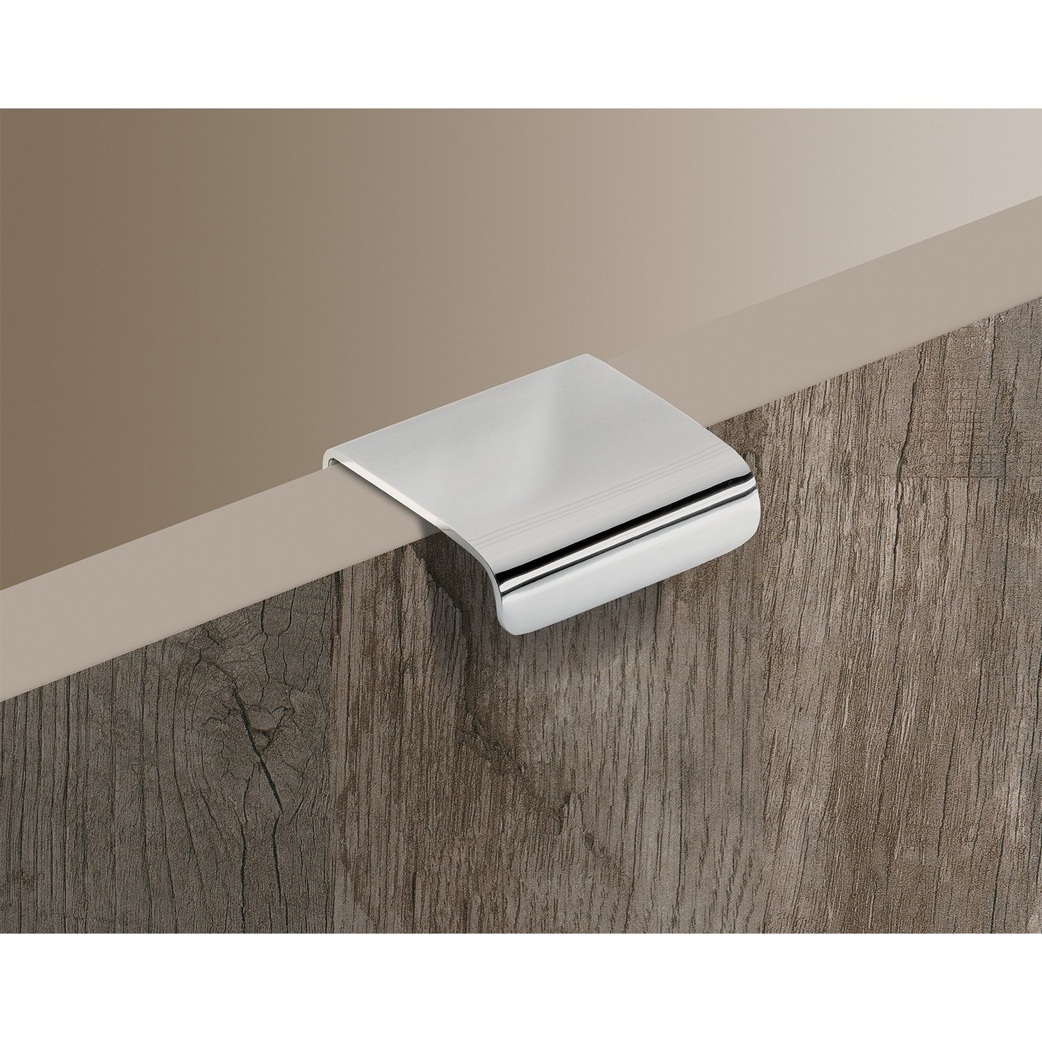 Greep Empoli, boorafstand 25, L 38 mm, B 36 mm, H 15 mm, roestvrij staal finish geborsteld