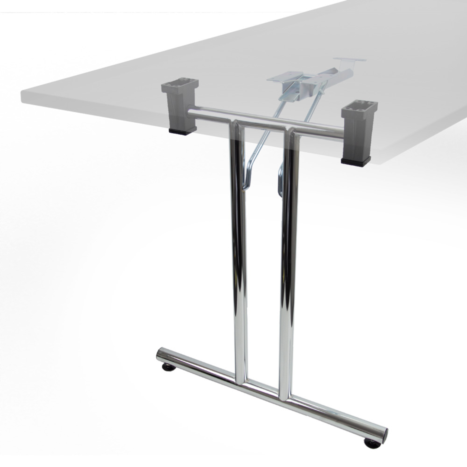 Pietement de table foldix-t chrome  