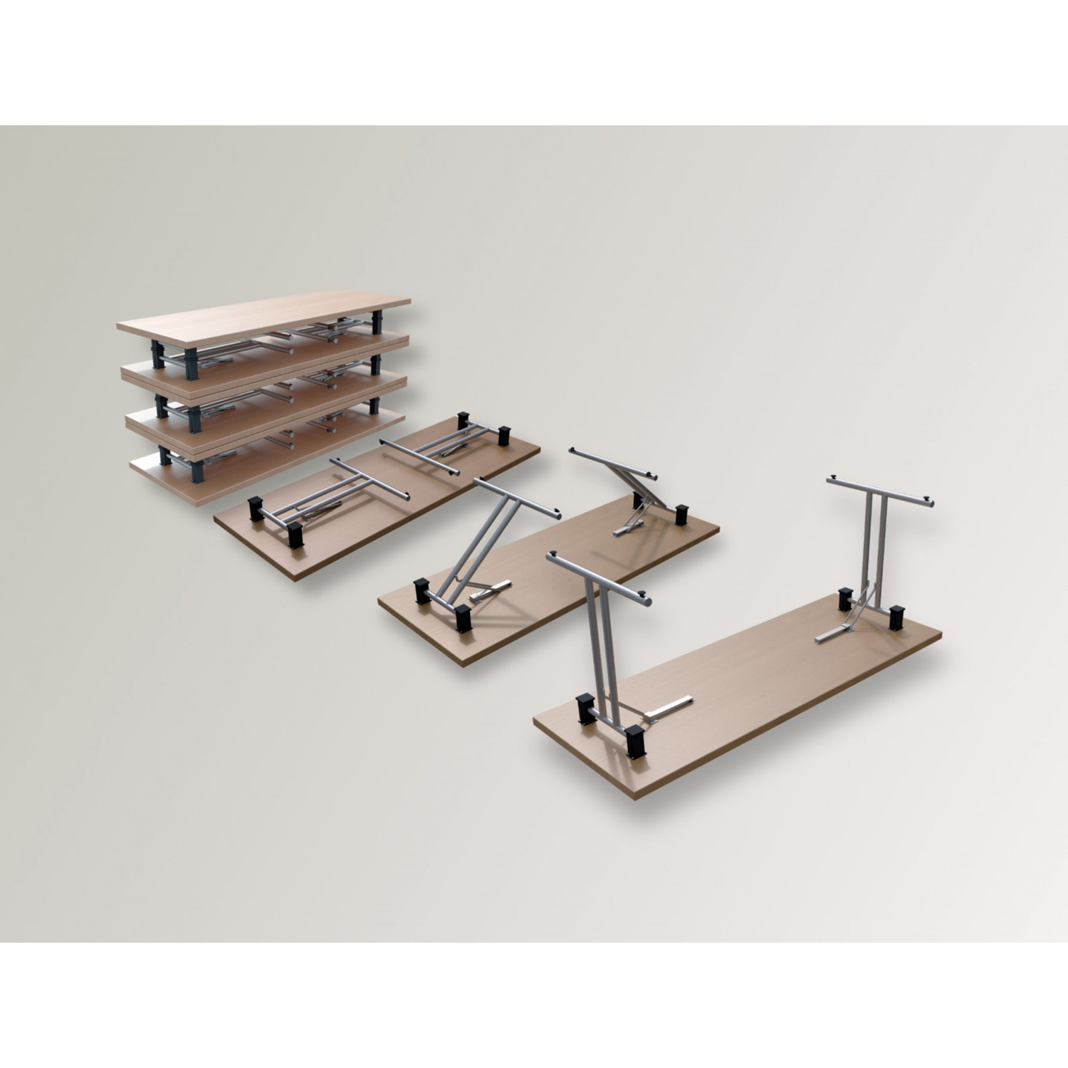 Pietement de table foldix-d chrome 