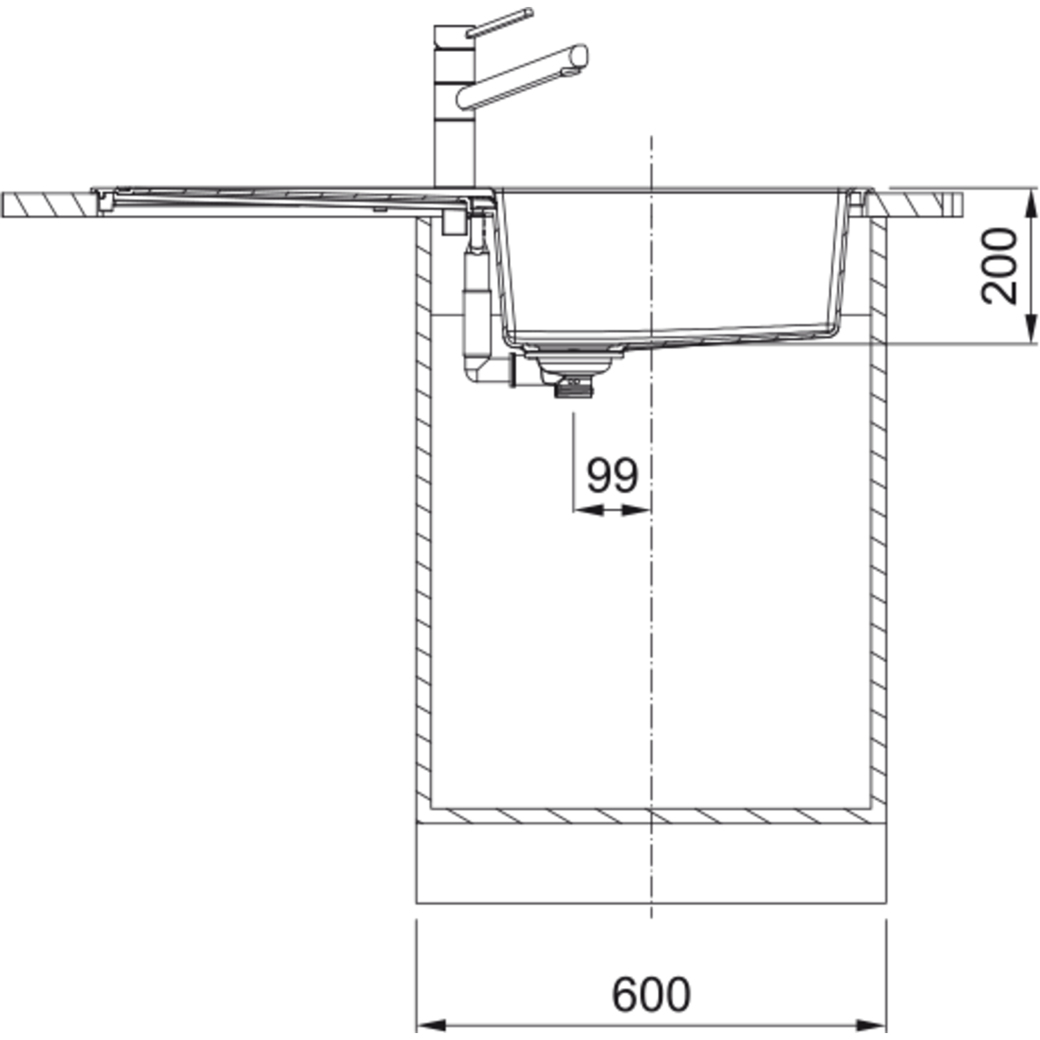 Sirius S2D - Evier à encastrer / 1000 x 510 mm / 1 bassin / Noir / Réversible