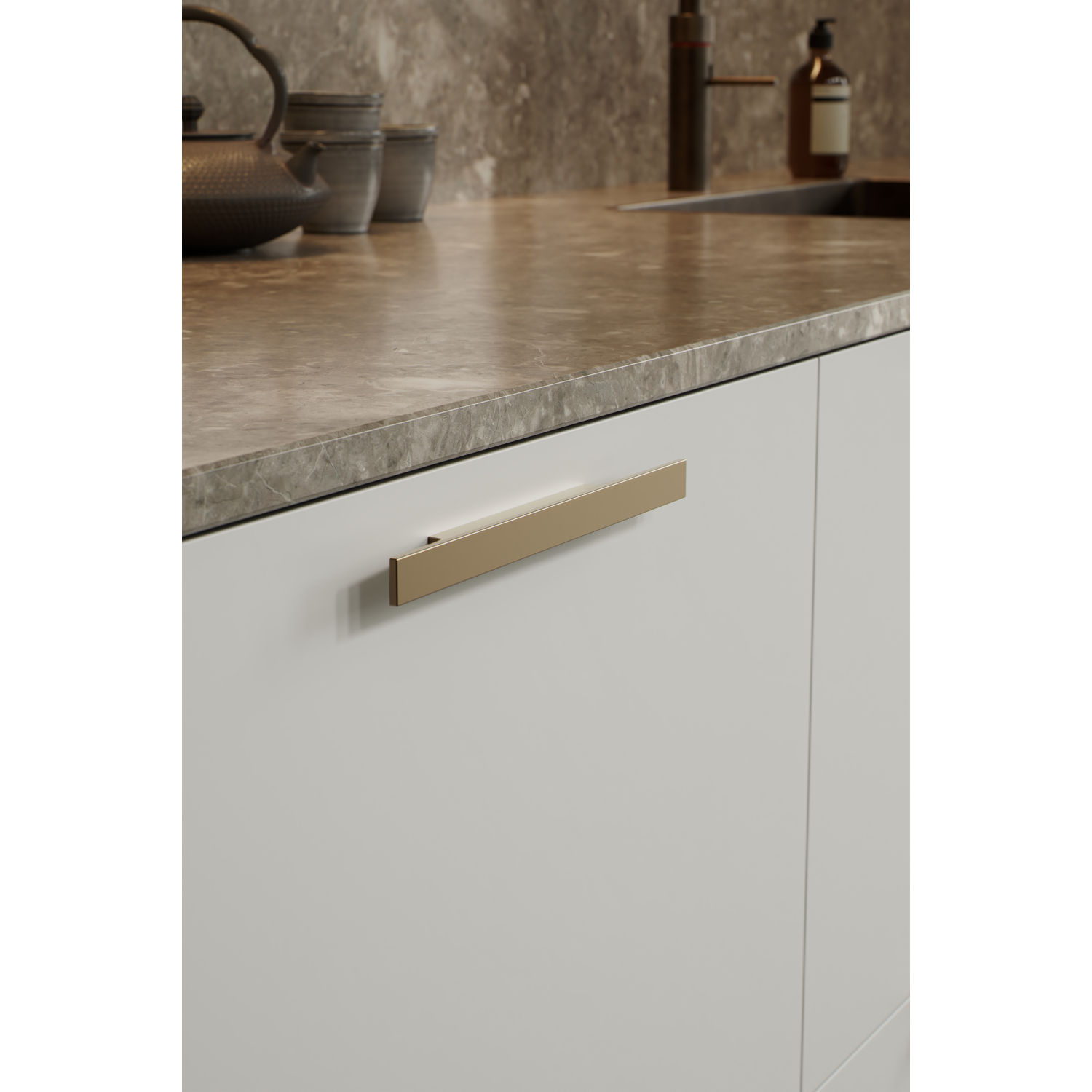 Poignée facet ea96 l220 alu or mat 