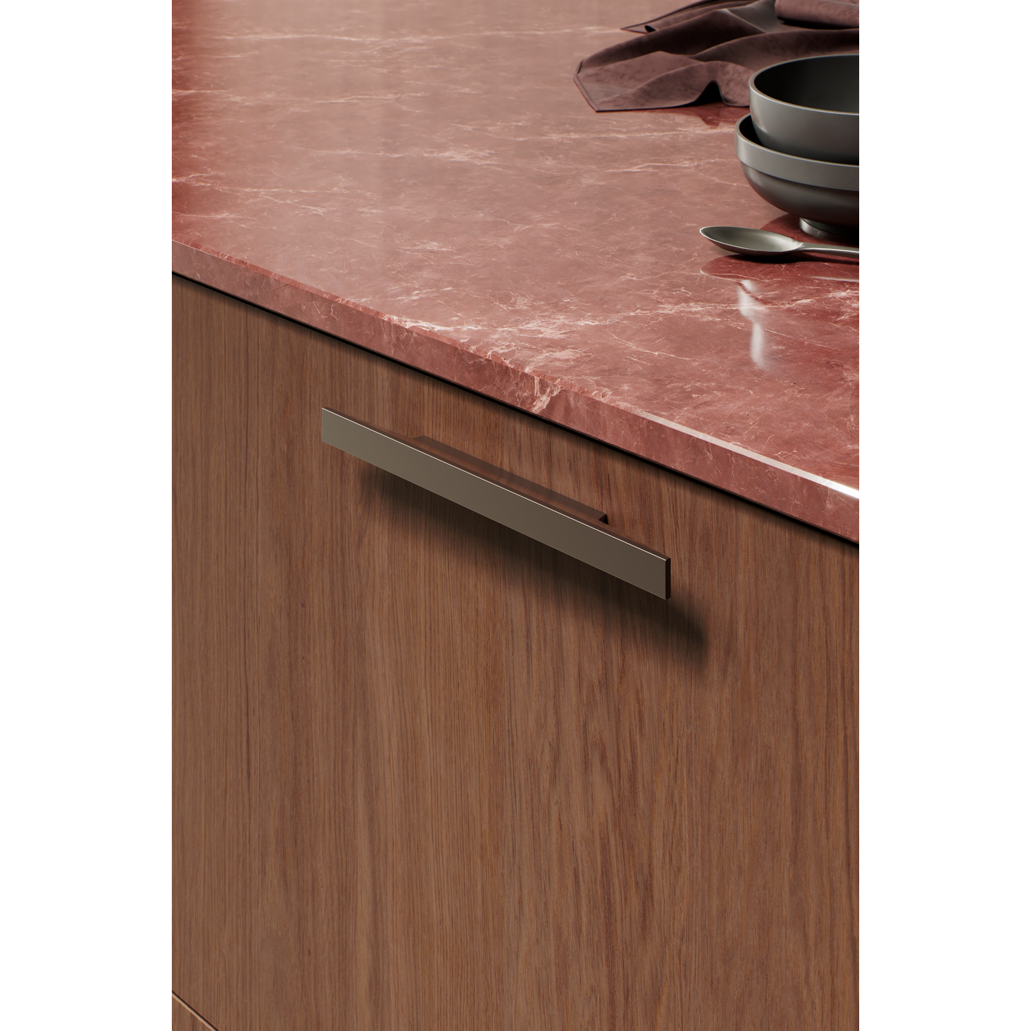 Greep facet ba96 l220 alu mat brons