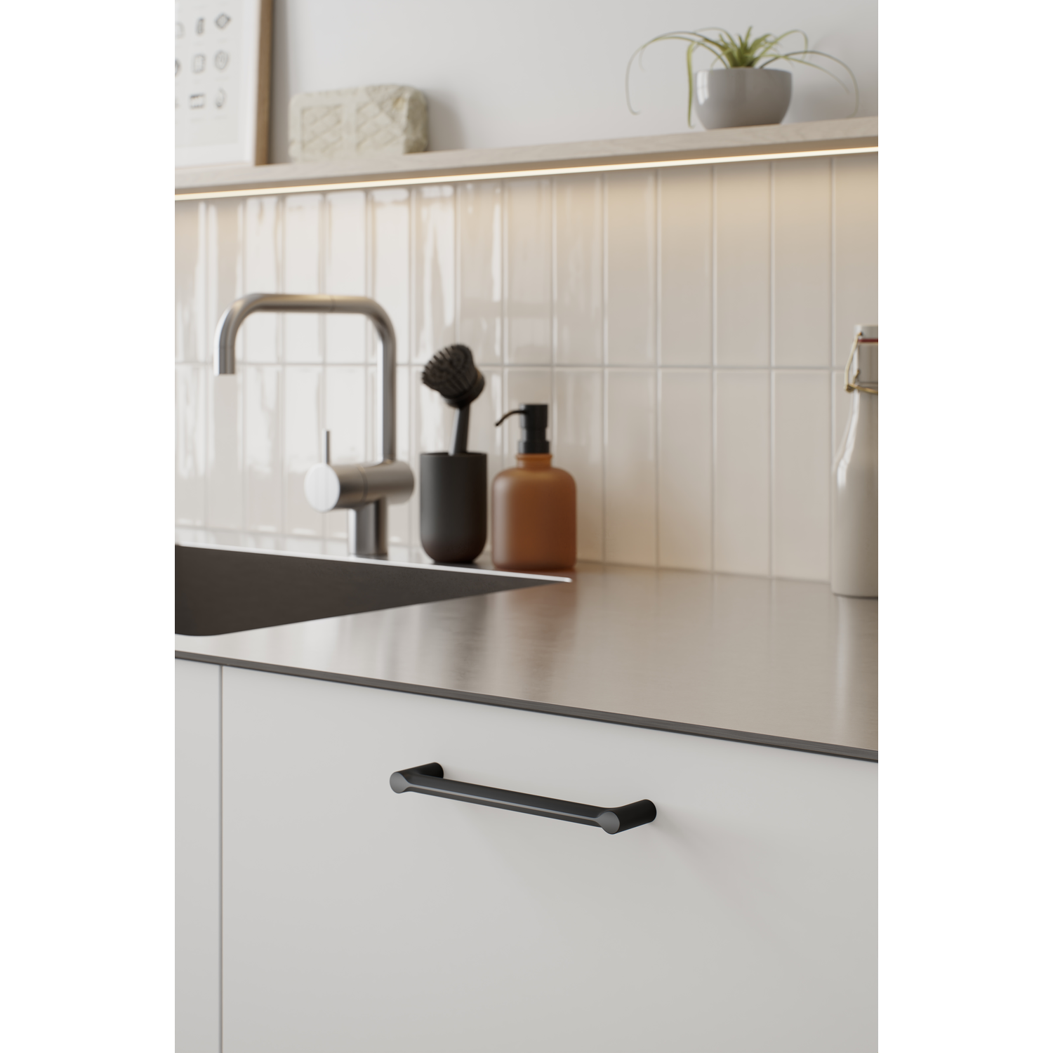 Poignée FILO ea160 zamac noir mat 