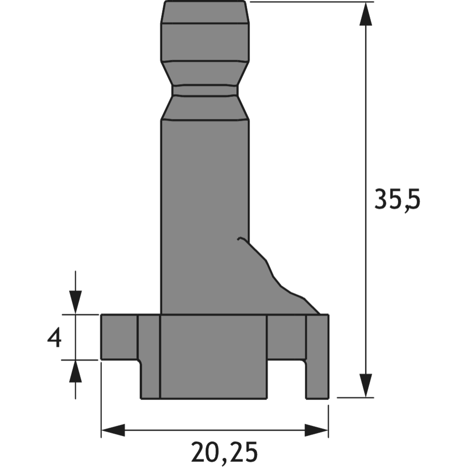 Profieladapter,  mat wit