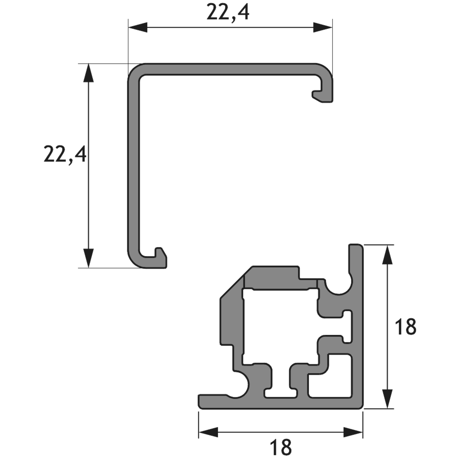 Kit de ferrure pour profilé d’angle en verre et profilé de recouvrement,  noir mat