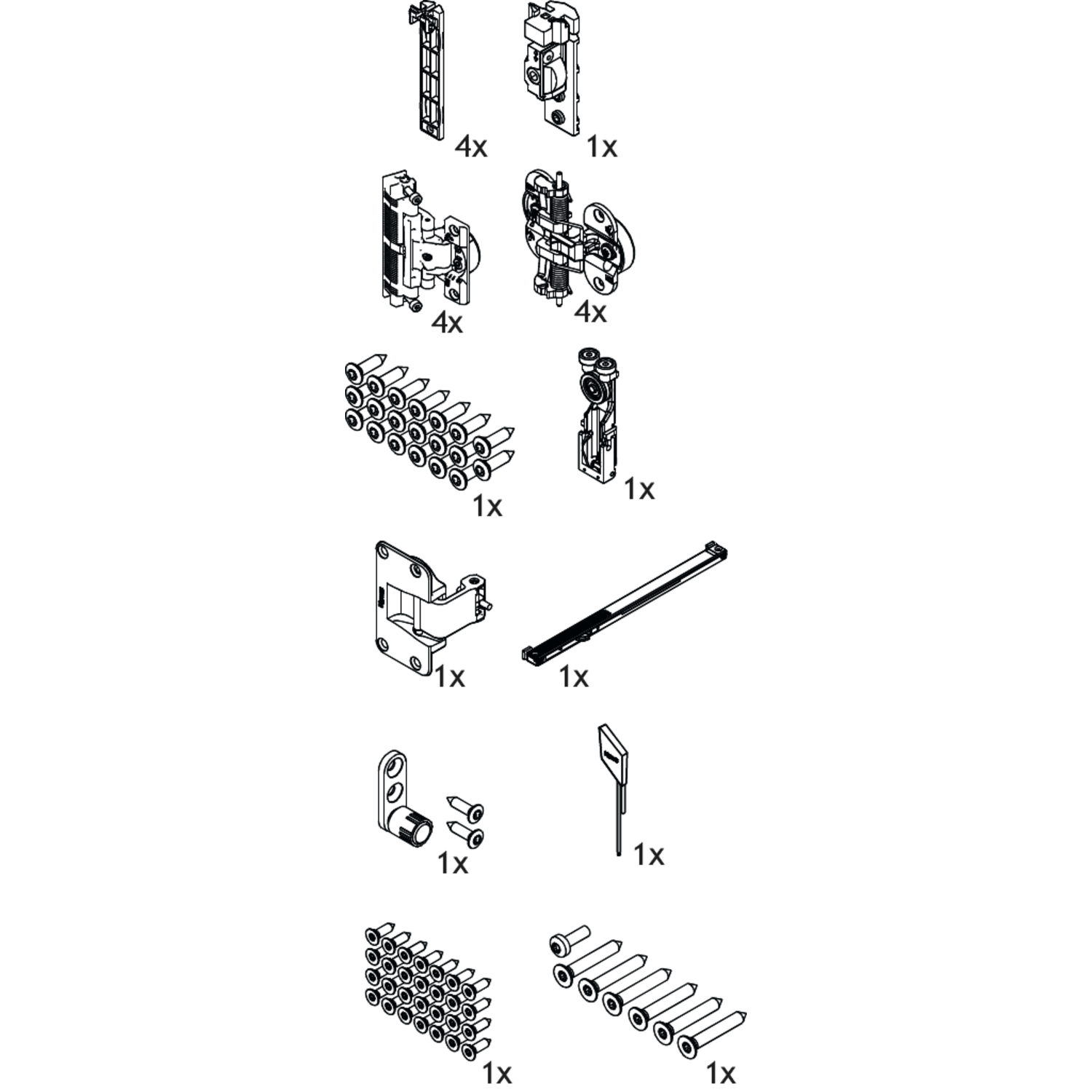 Hawa Folding Concepta III 25 Pull basisgarnituur deurhoogte 1900–2700mm