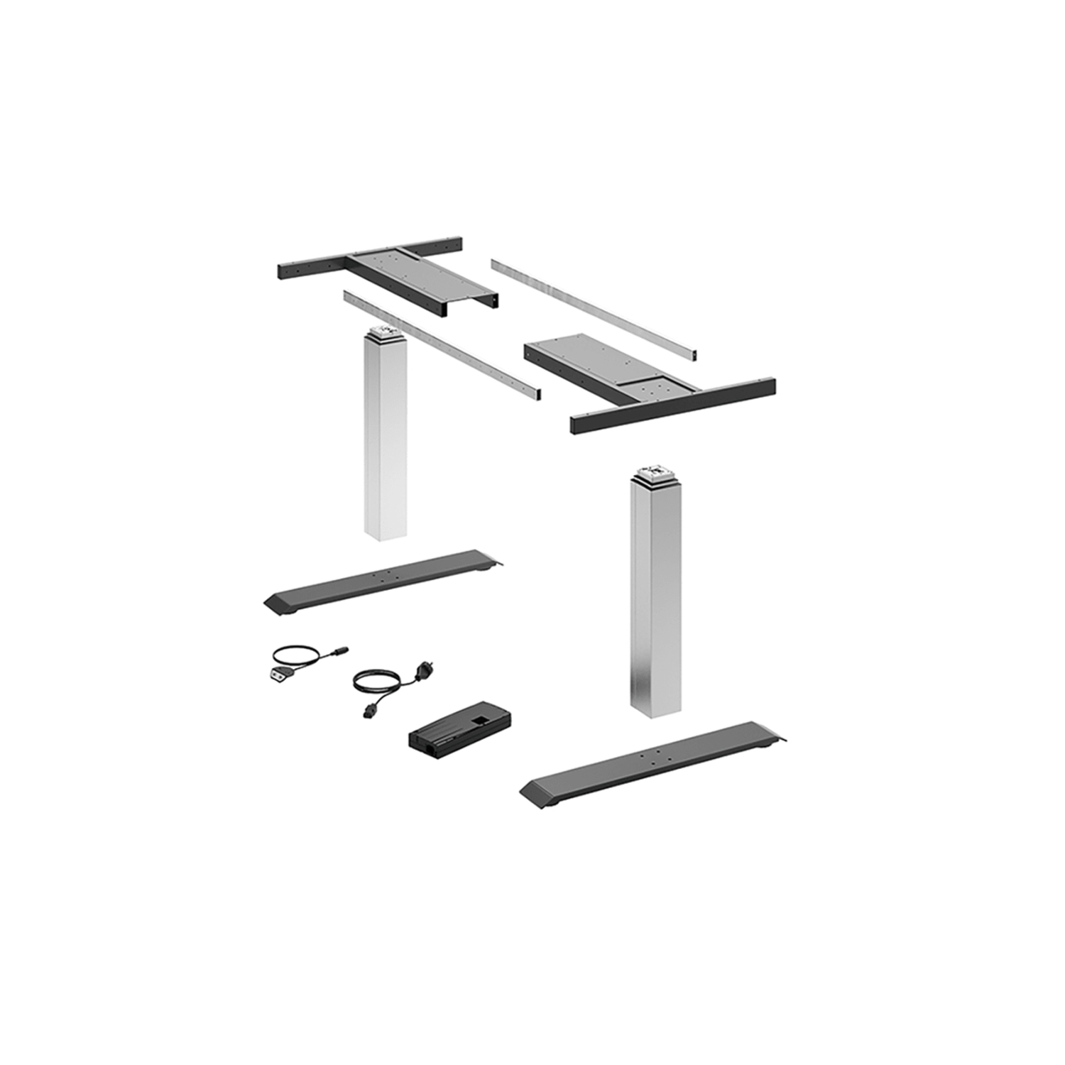LegaDrive Systems Kit Basic de piètement de table, argent, anthracite