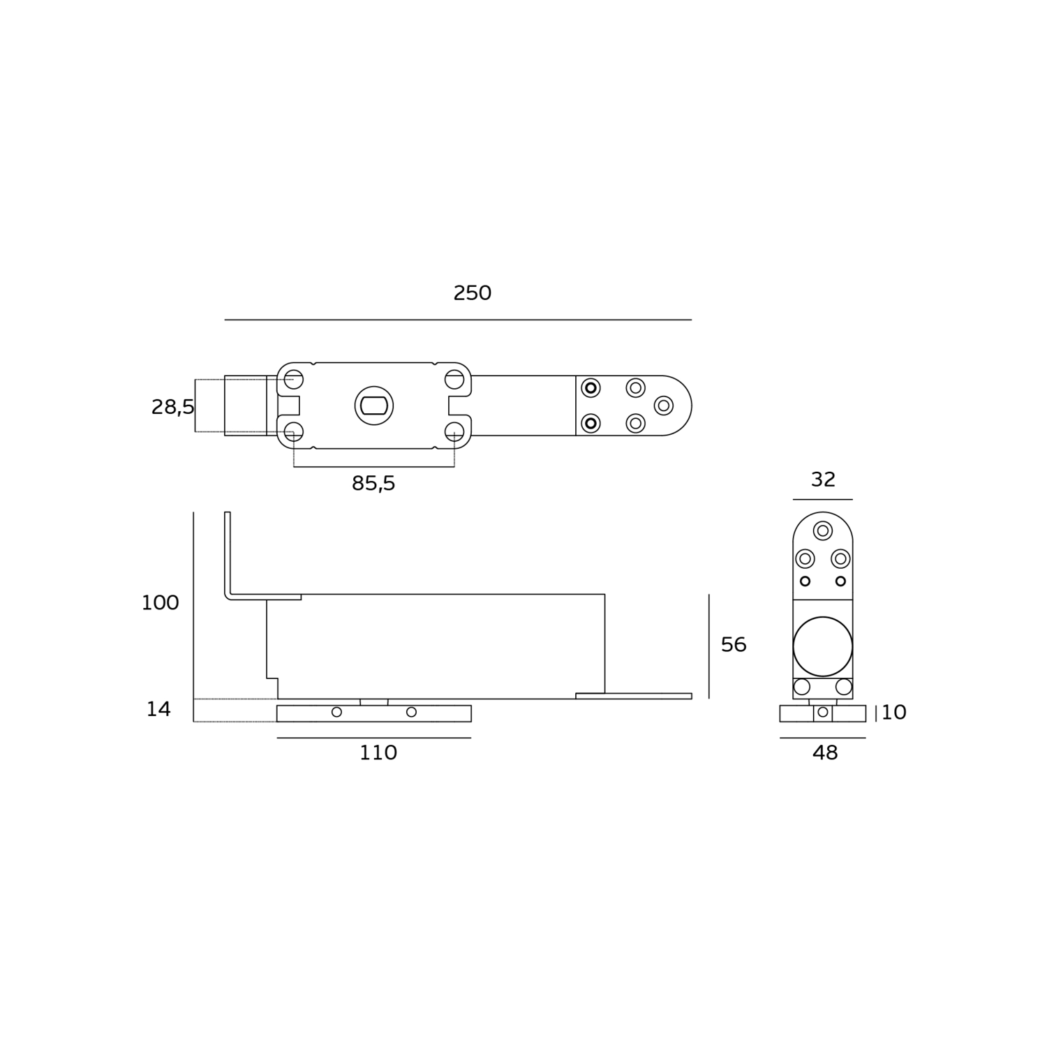 Pivot hydraulique 100 EDGE Inox