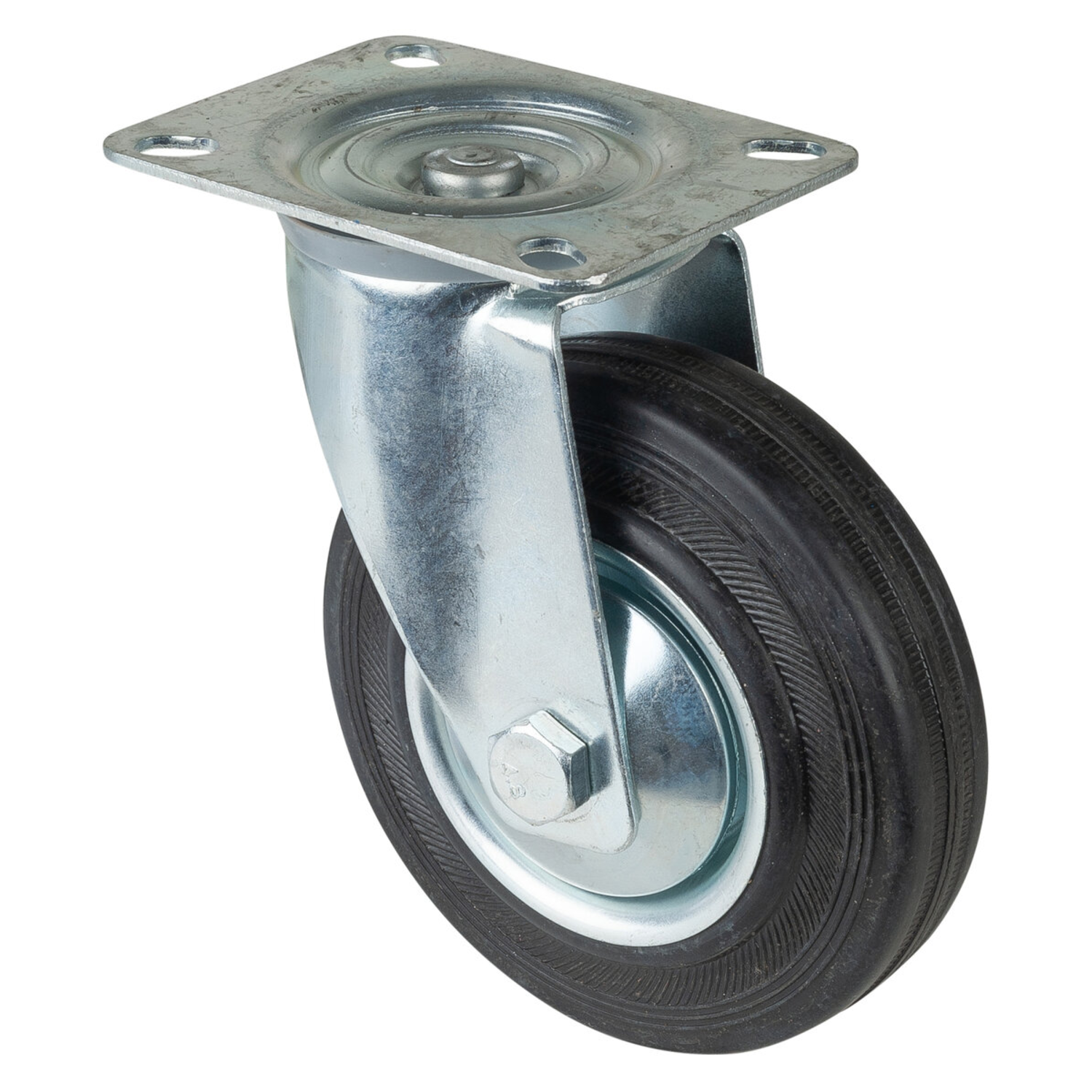 roulement  pivotante d125 h155mm 100kg caout.noir 