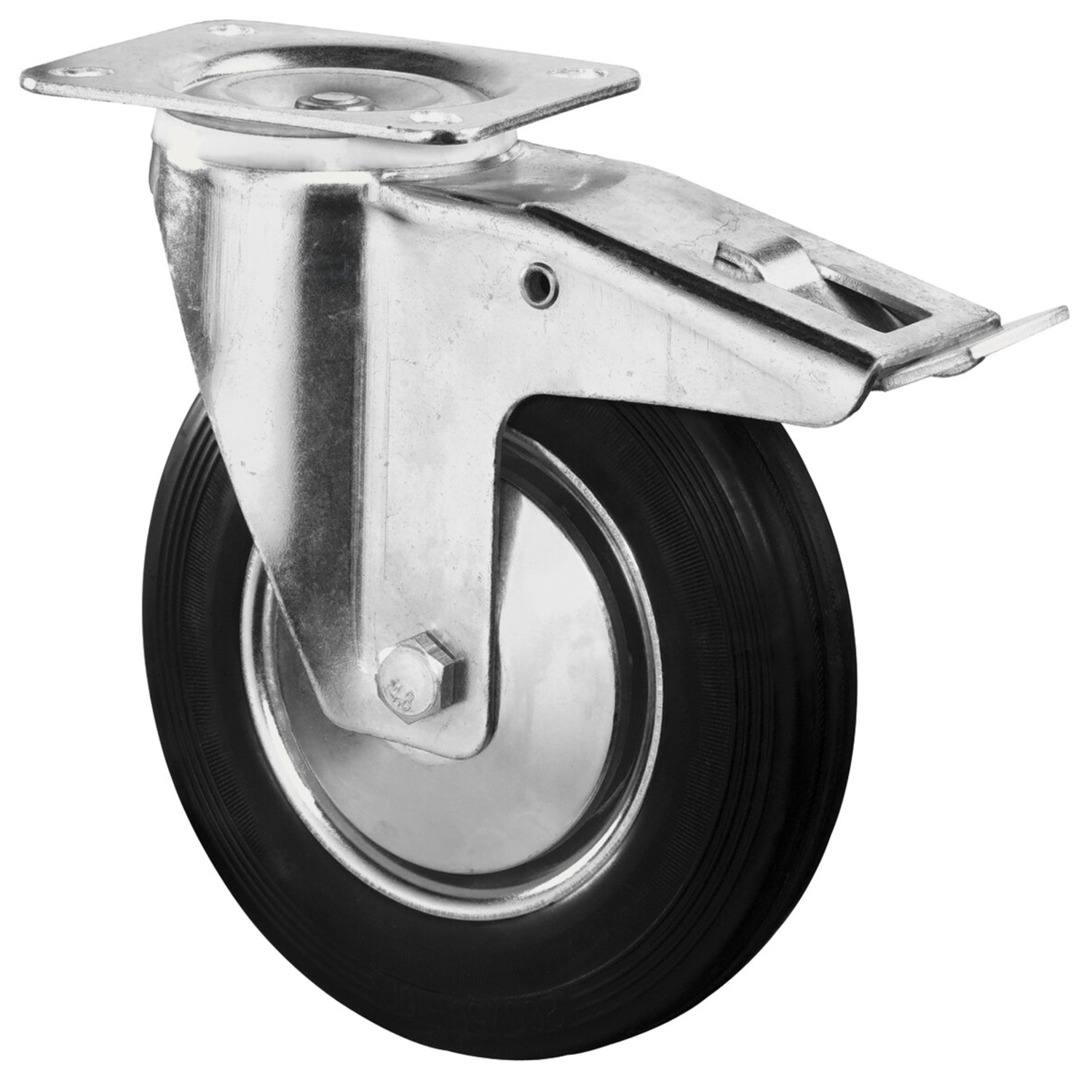 roulement piv+frein d125 h155m 100kg caoutch 
