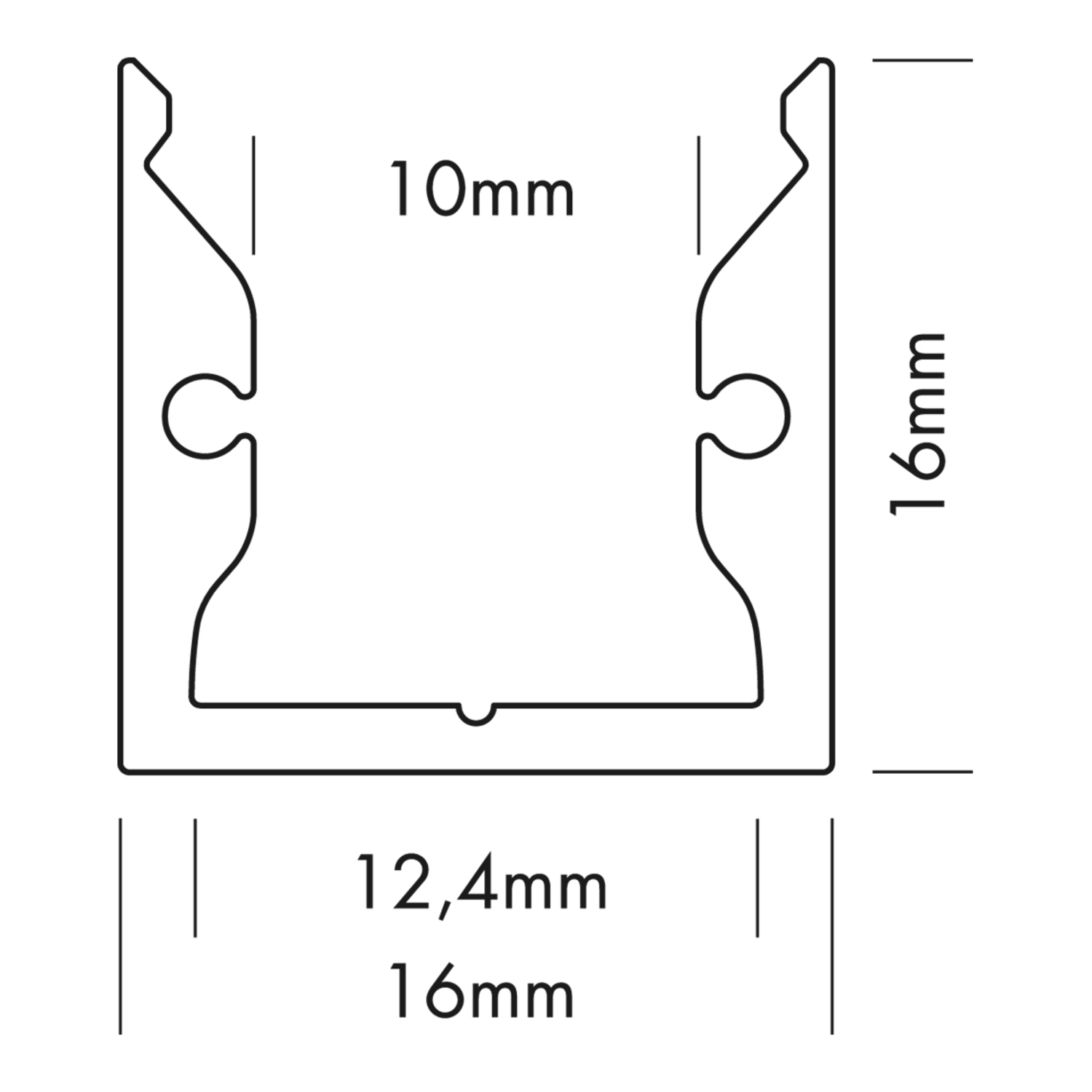 S line led profiel standaard wit 2000mm