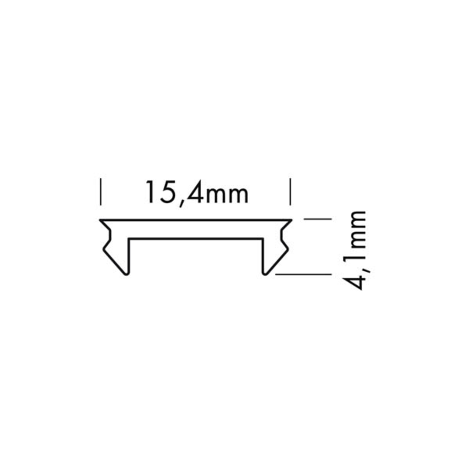 S line cover vlak zwart 2000mm