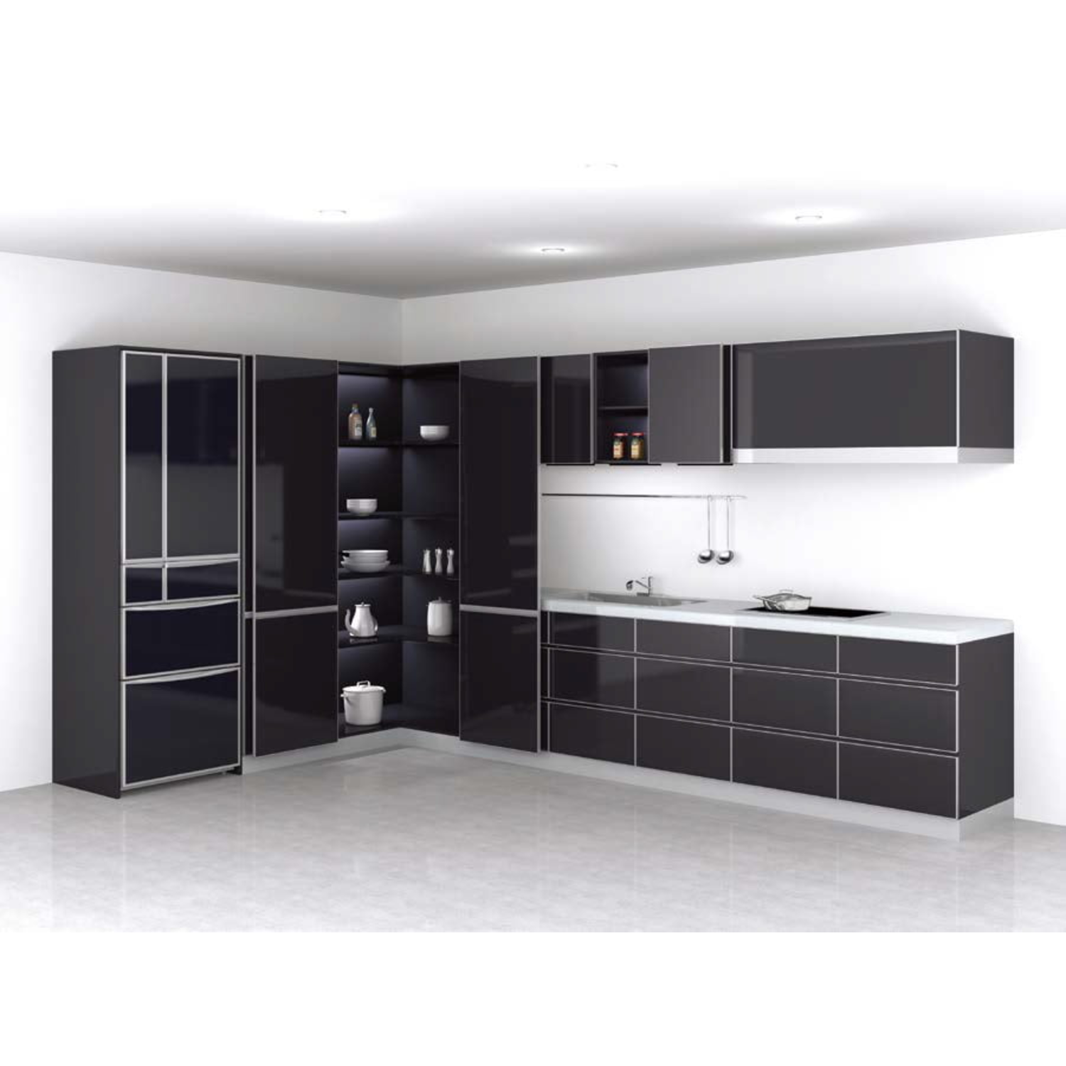 Scharnier-set Monoflat Lin-X450 vernikkeld