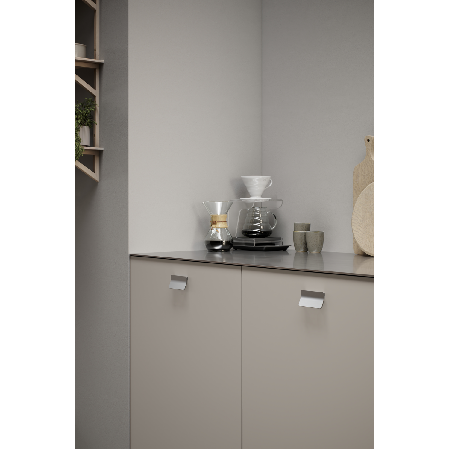Poignée LEAF EA64 L85 zamac look inox 