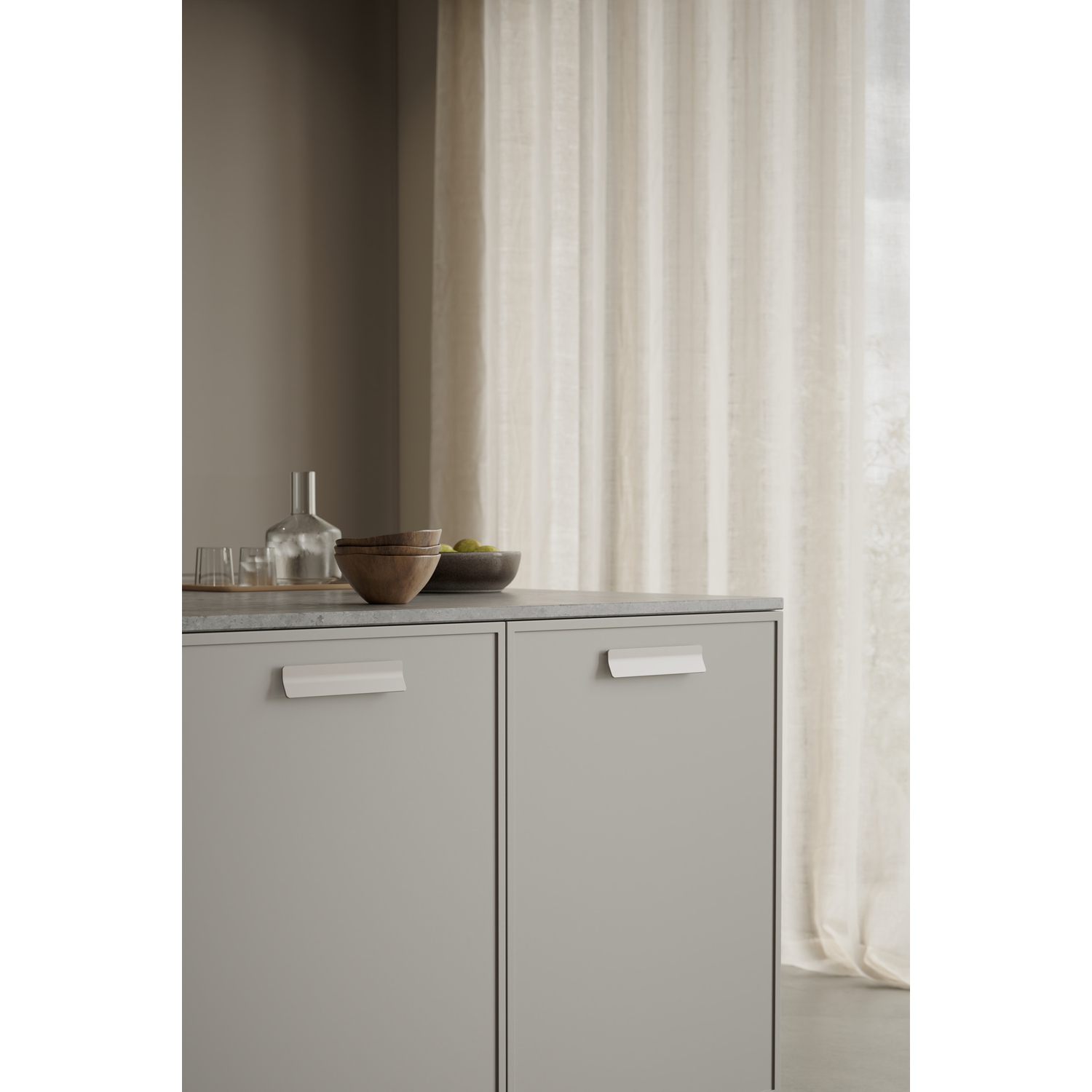 Poignée LEAF EA160 L200 zamac beige mat 