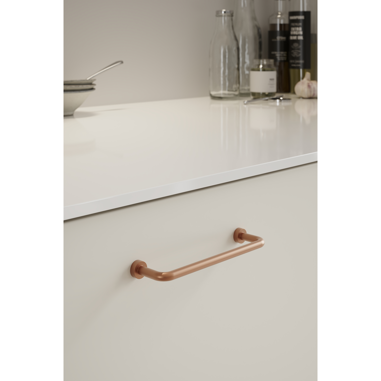Greep LOUNGE BA128 L142 zamak geborsteld koper