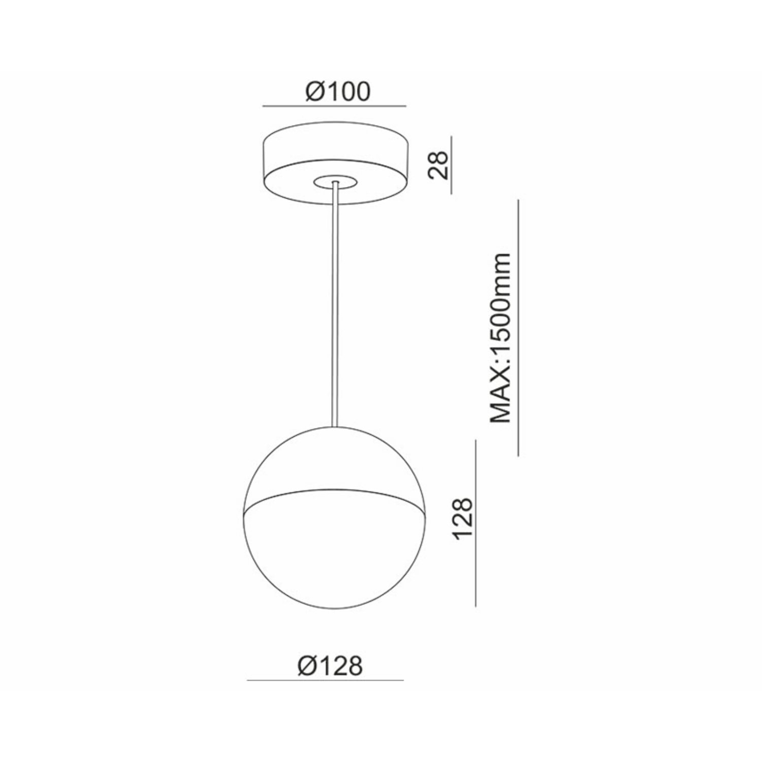 Mime-S pendel led zwart 11W 230V 3000K 950lm 