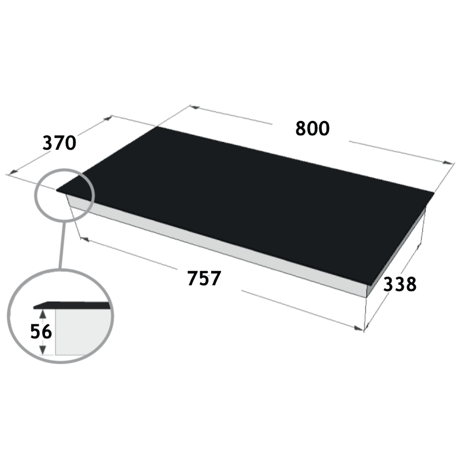 Novy induction Comfort 78 cm 3 zones intouch 