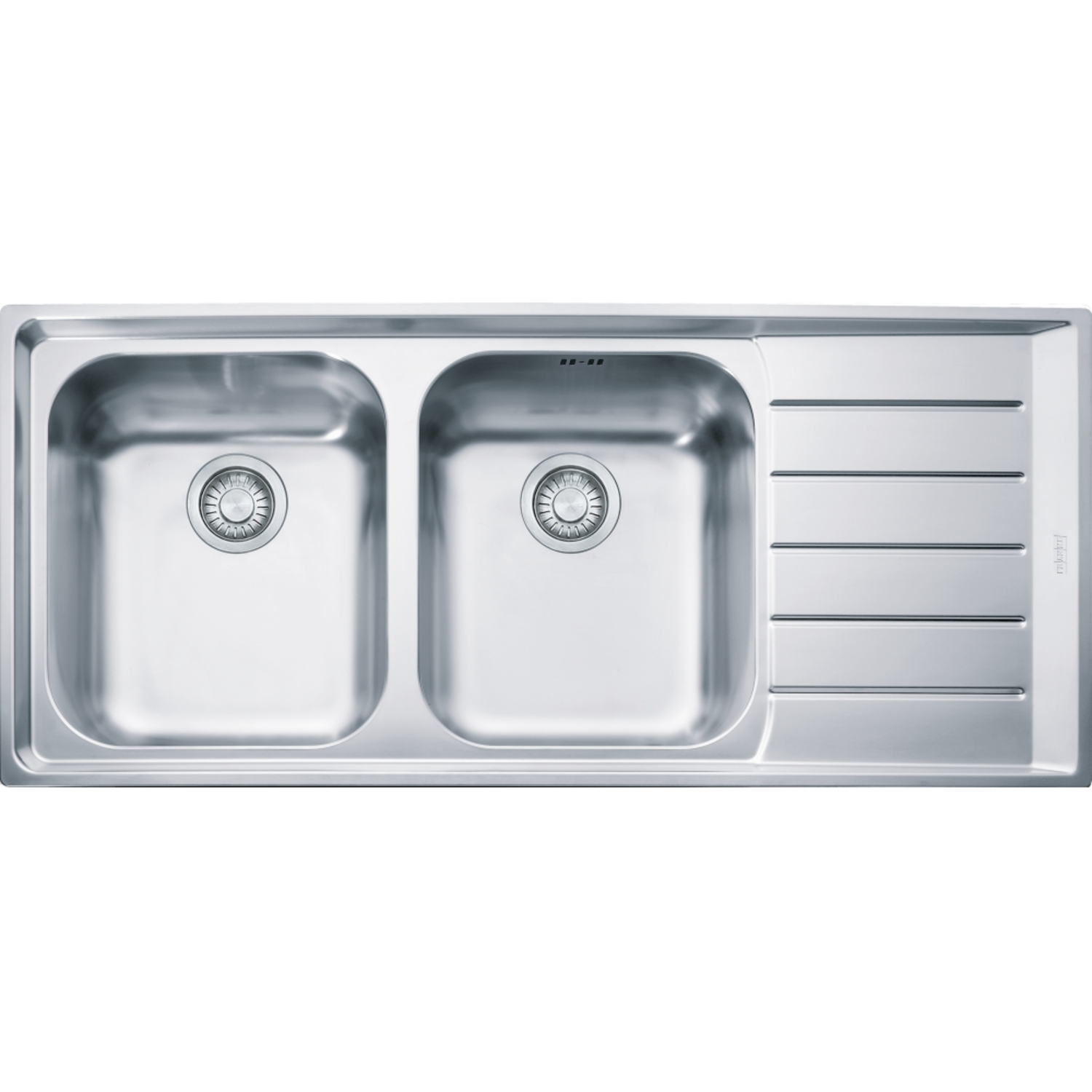 Neptune - Evier à encastrer / 1160 x 510 mm / 2 bassins / Lisse / Egouttoir à droite
