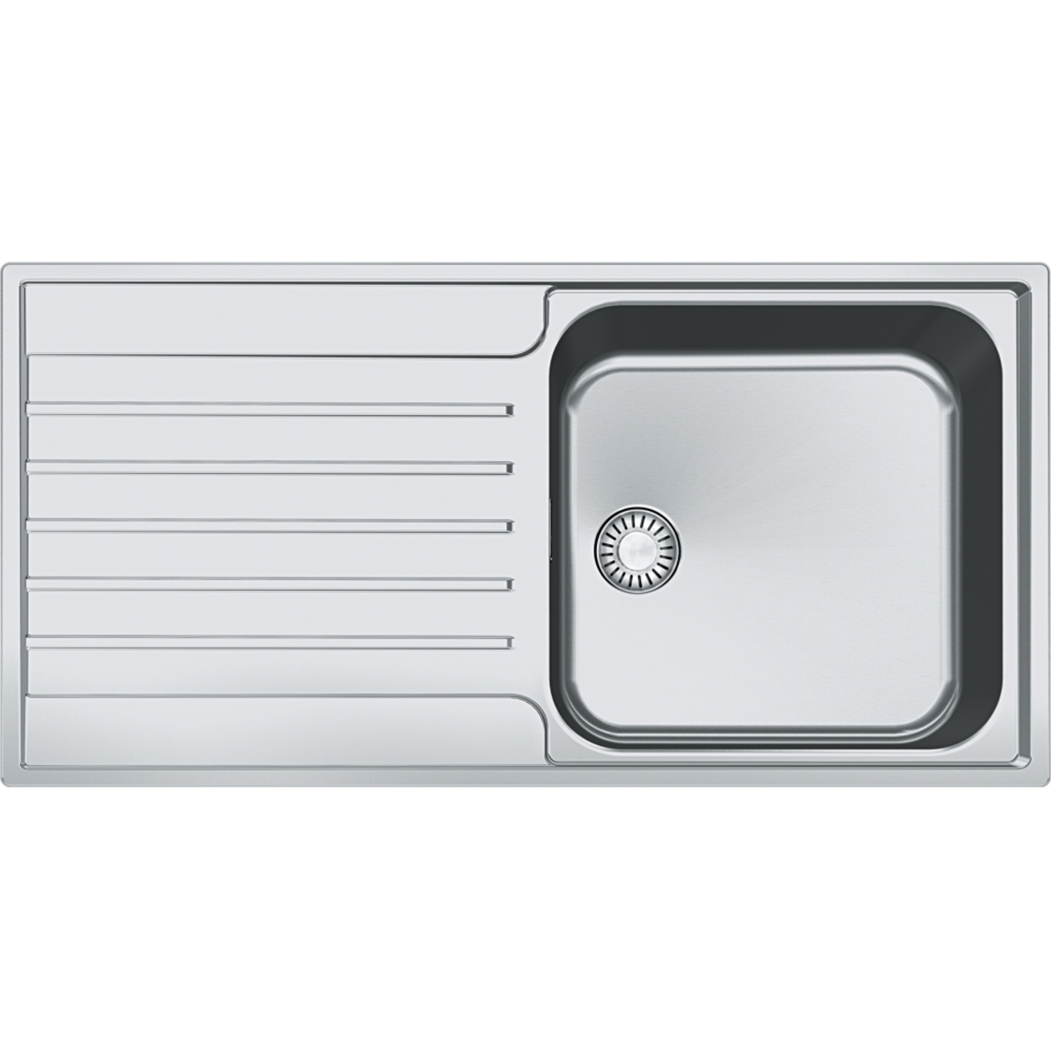 Argos - Evier à affleurer & SlimTop / 1000 x 510 mm / 1 bassin / Lisse / Réversible