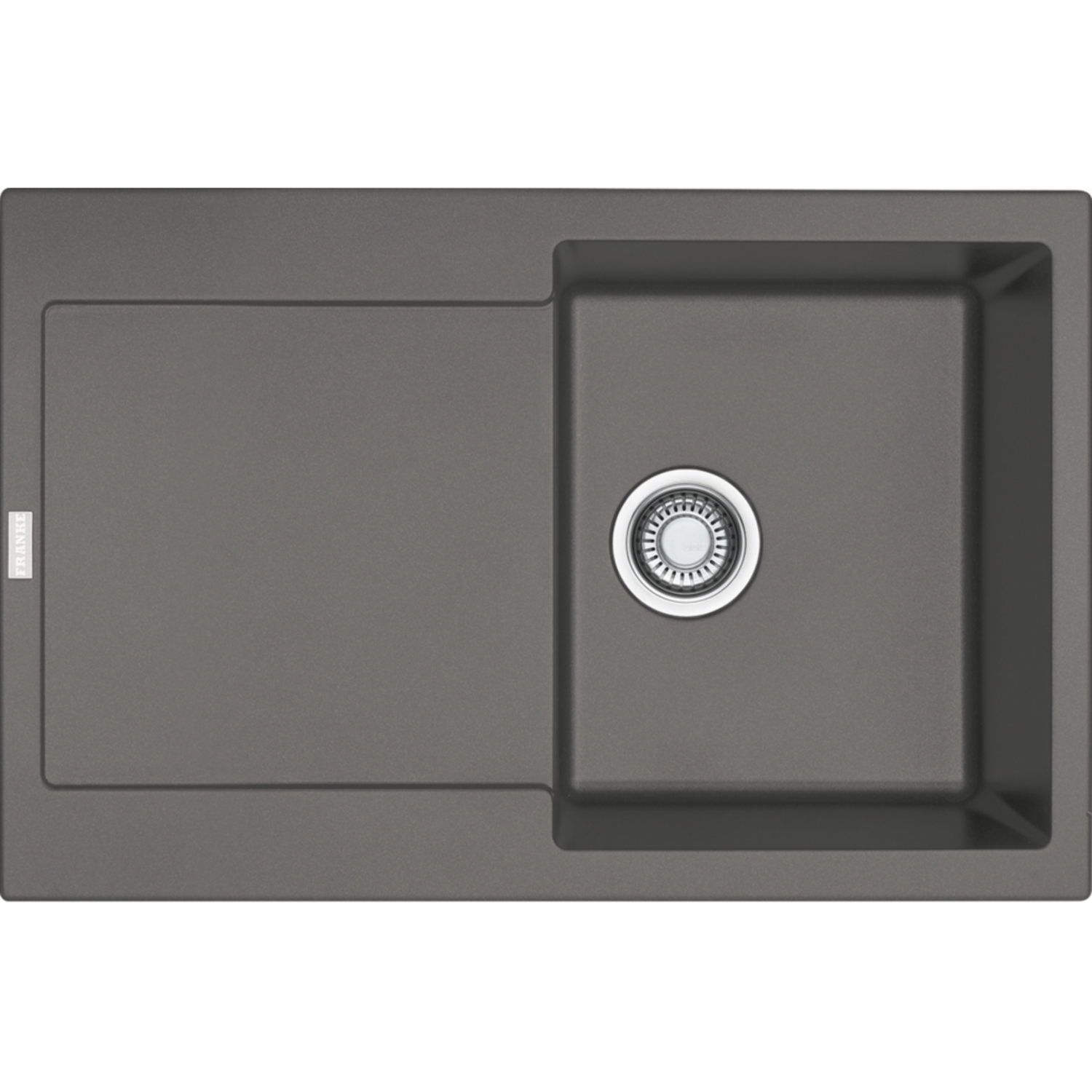 Maris - Inbouwspoeltafel / 780 x 500 mm / 1 bak / Steengrijs / Omkeerbaar