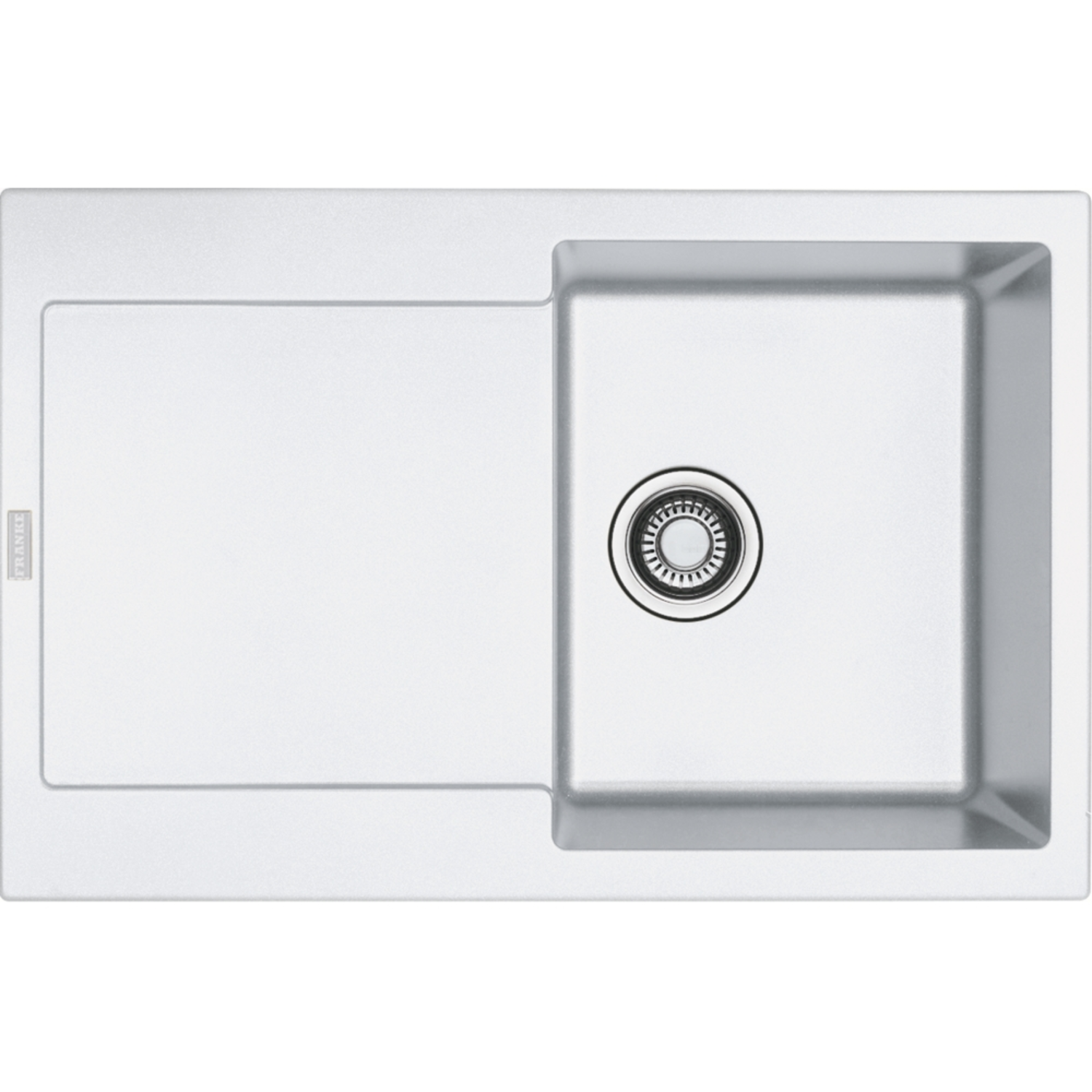 Maris - Evier à encastrer / 780 x 500 mm / 1 bassin / Blanc metallisé / Réversible