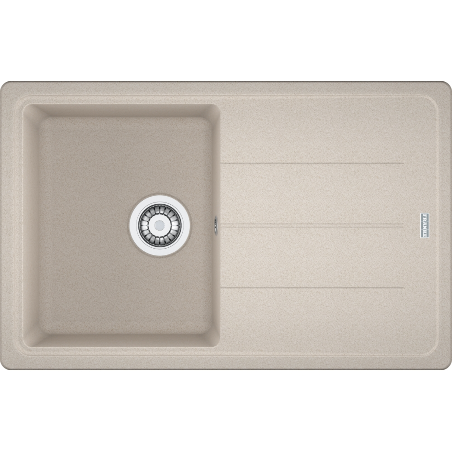Basis - Inbouwspoeltafel / 780 x 500 mm / 1 bak / Koffie Room / Omkeerbaar