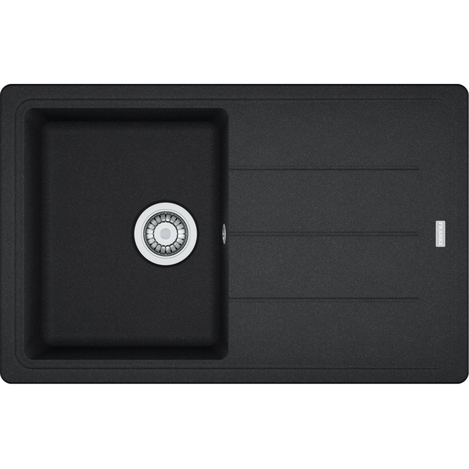 Basis - Inbouwspoeltafel / 780 x 500 mm / 1 bak / Onyx / Omkeerbaar