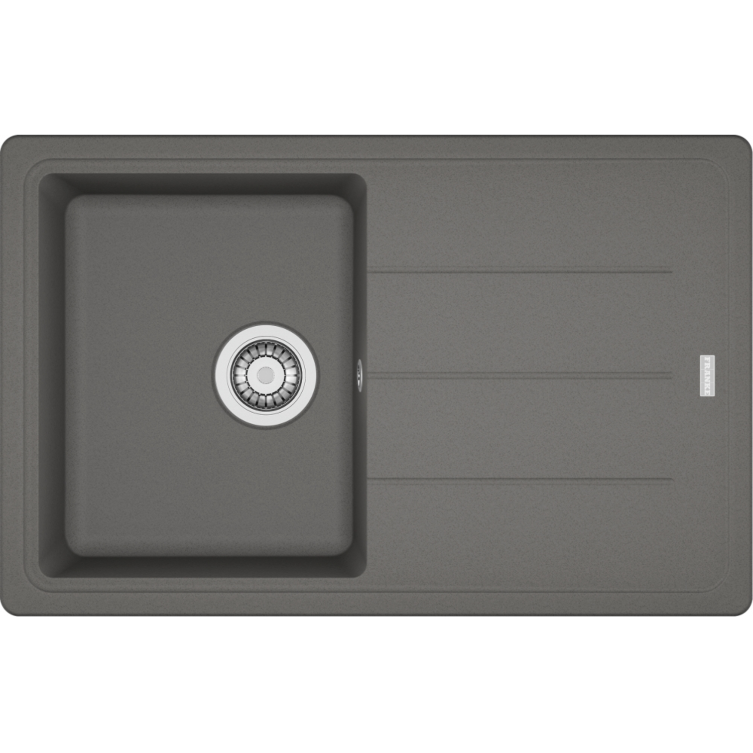Basis - Evier à encastrer / 780 x 500 mm / 1 bassin / Gris Pierre / Réversible