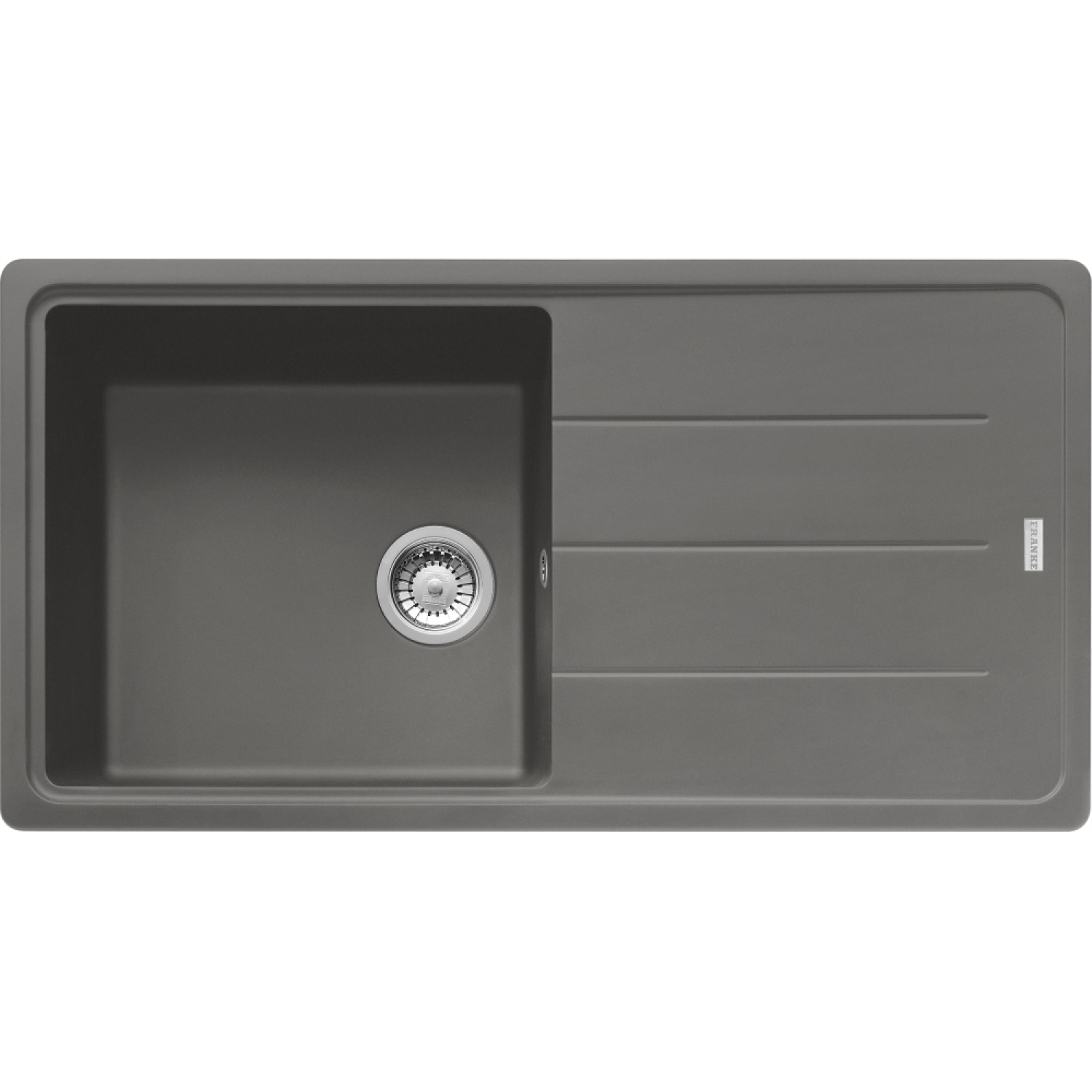 BASIS - Evier à encastrer / 970 x 500mm / Vidage Manuel / Gris Pierre