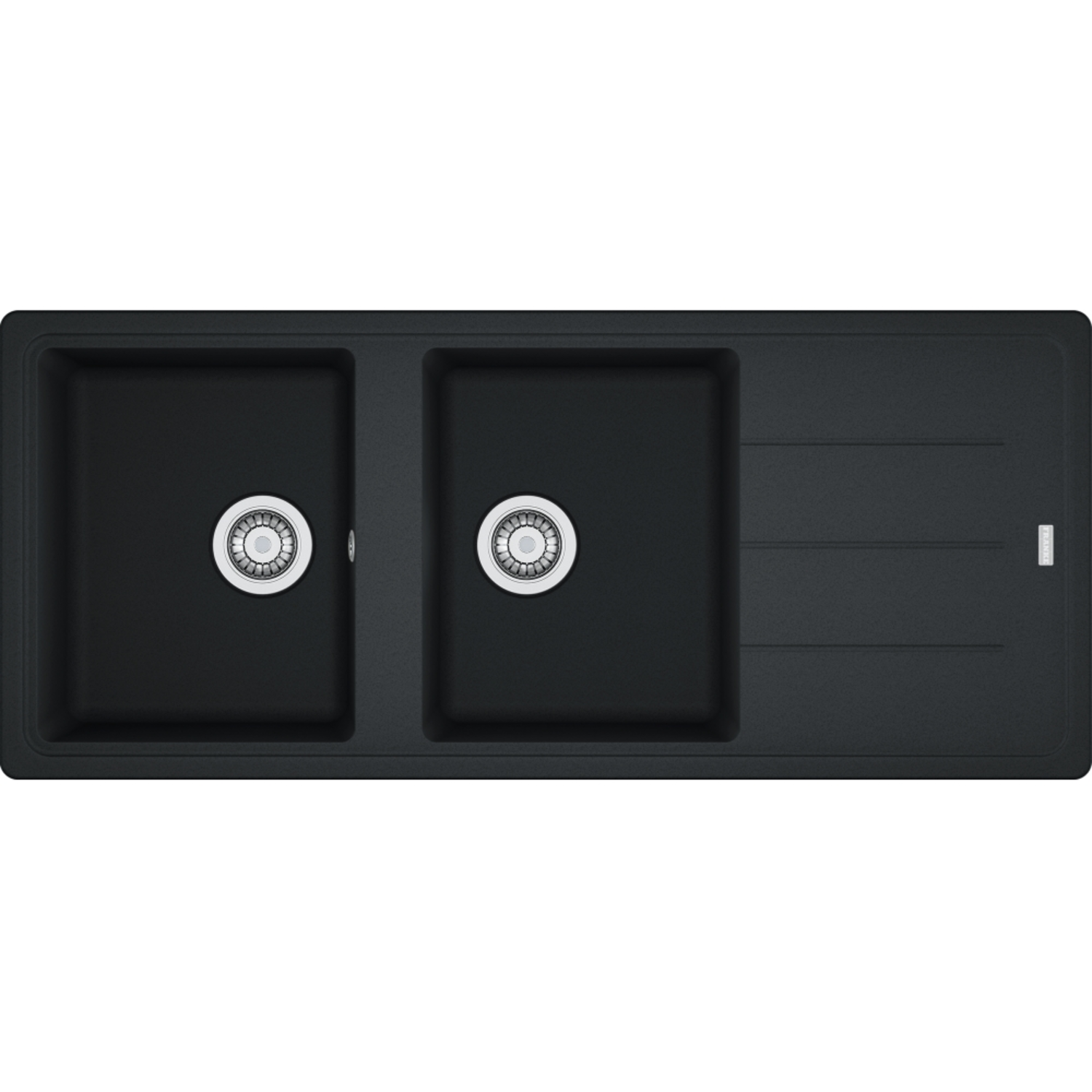 Basis - Evier à encastrer / 1160 x 500 mm / 2 bassins / Onyx / Réversible